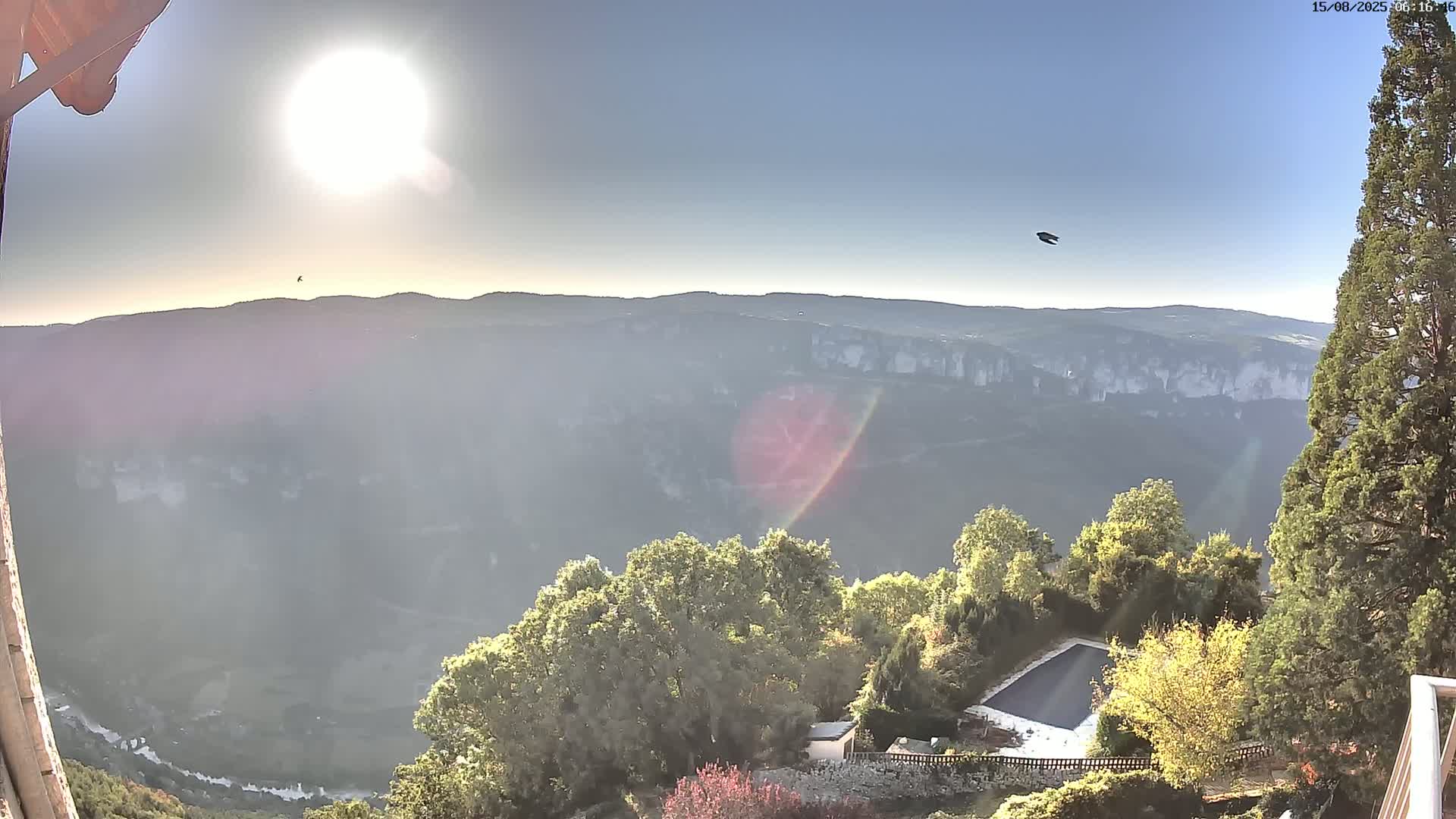 Les Gorges du Tarn (The Gorges of Tarn) View from Saint-Romme-de-Dolan Village Live Cam - Florac, Lozère, Occitanie, France