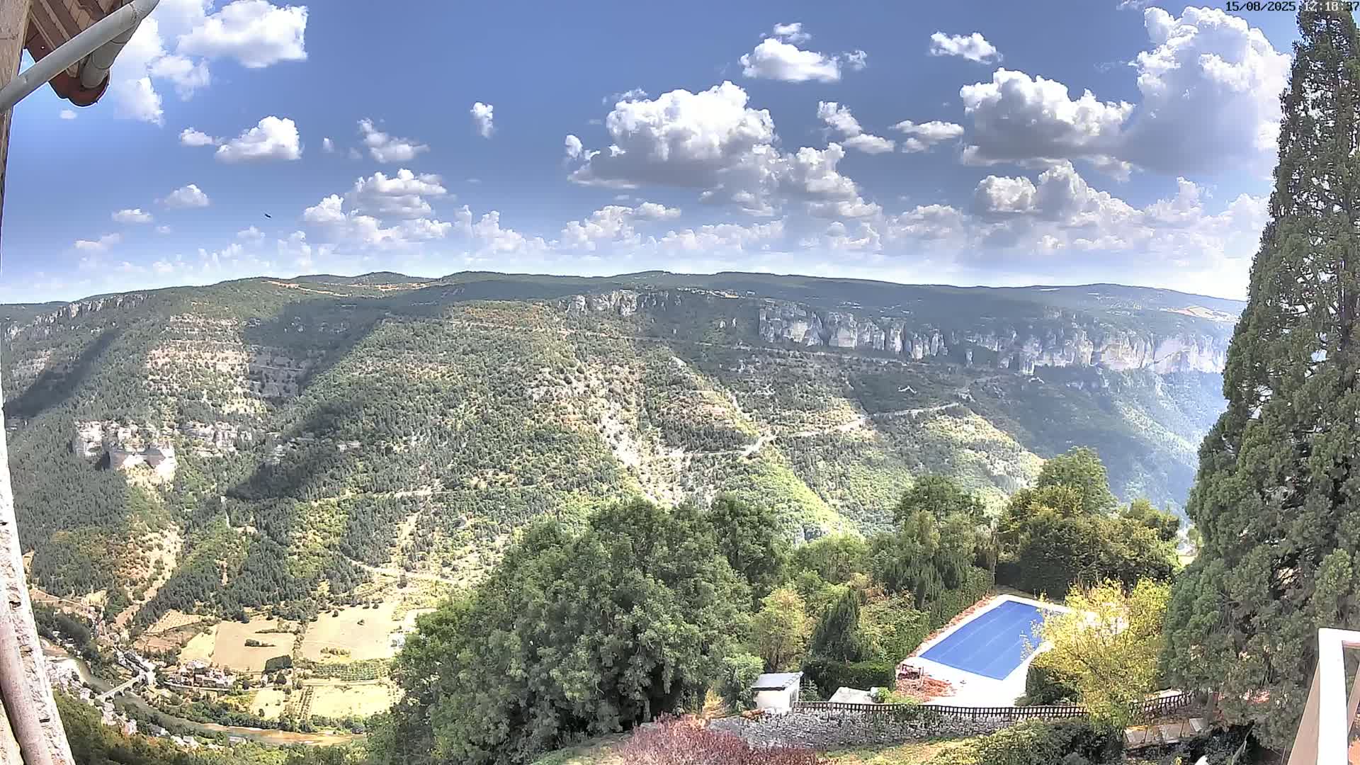 Les Gorges du Tarn (The Gorges of Tarn) View from Saint-Romme-de-Dolan Village Live Cam - Florac, Lozère, Occitanie, France
