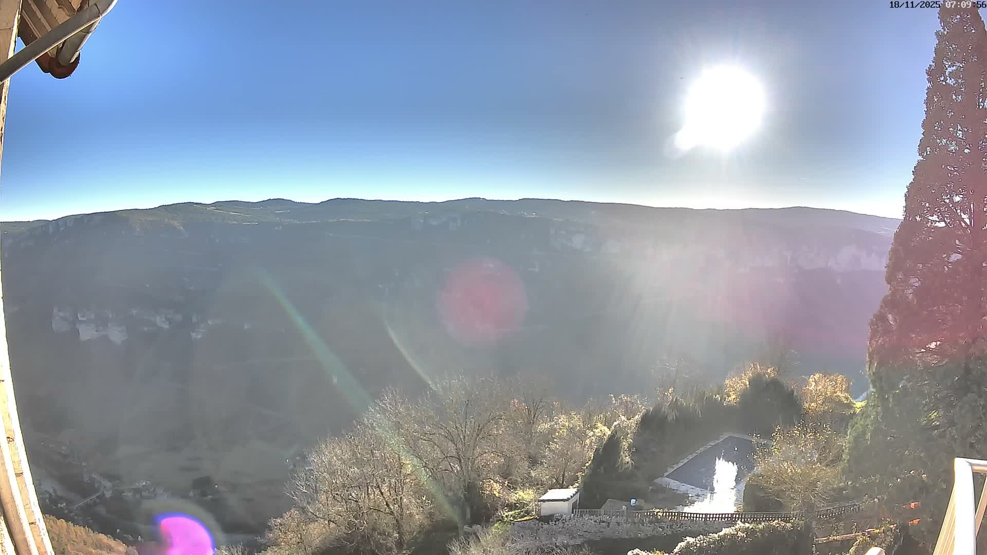Les Gorges du Tarn (The Gorges of Tarn) View from Saint-Romme-de-Dolan Village Live Cam - Florac, Lozère, Occitanie, France