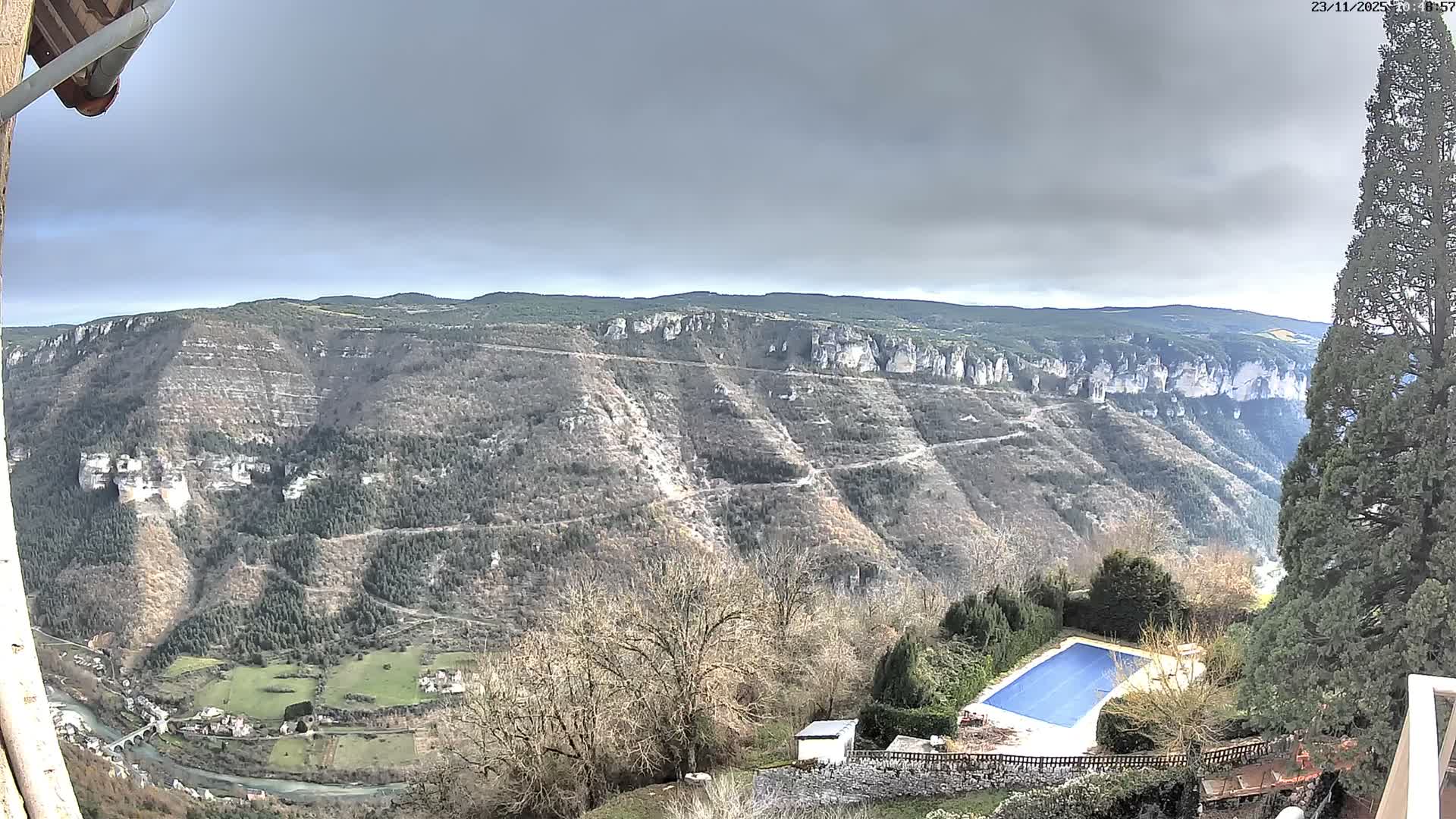 Les Gorges du Tarn (The Gorges of Tarn) View from Saint-Romme-de-Dolan Village Live Cam - Florac, Lozère, Occitanie, France