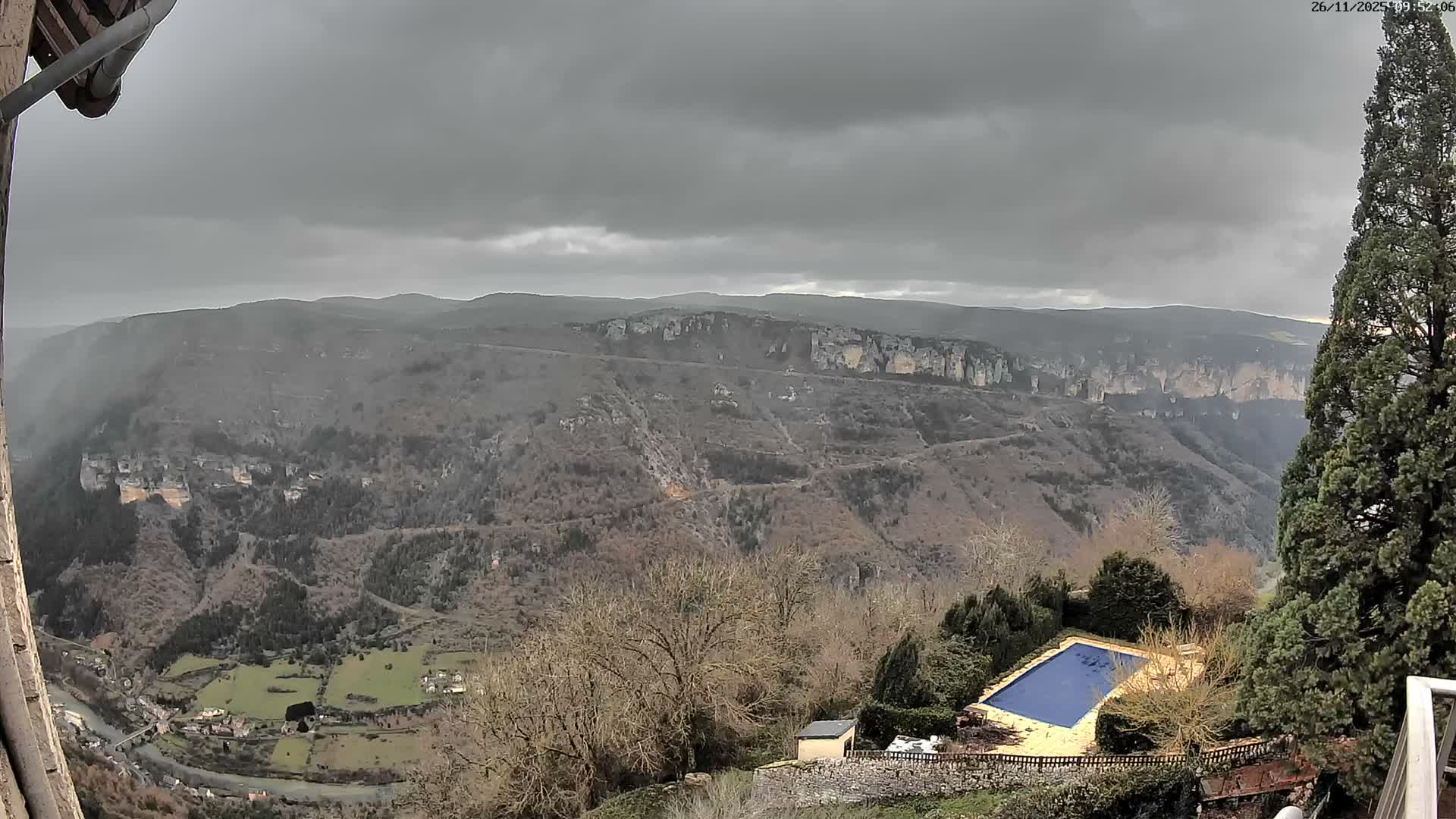 Les Gorges du Tarn (The Gorges of Tarn) View from Saint-Romme-de-Dolan Village Live Cam - Florac, Lozère, Occitanie, France