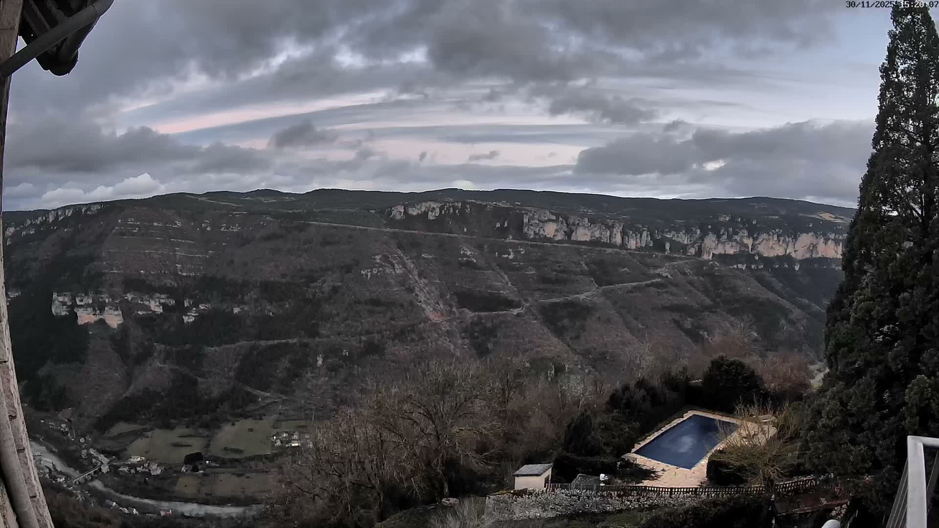 Les Gorges du Tarn (The Gorges of Tarn) View from Saint-Romme-de-Dolan Village Live Cam - Florac, Lozère, Occitanie, France