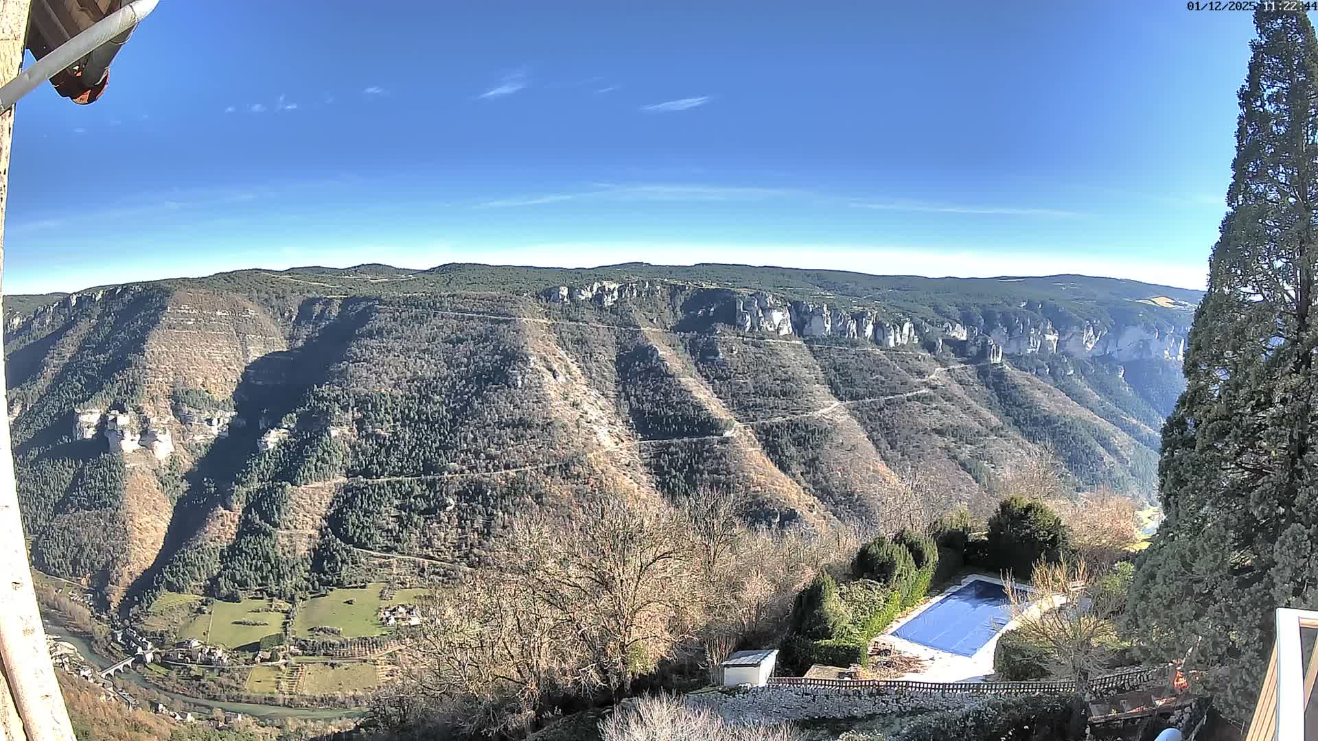Les Gorges du Tarn (The Gorges of Tarn) View from Saint-Romme-de-Dolan Village Live Cam - Florac, Lozère, Occitanie, France