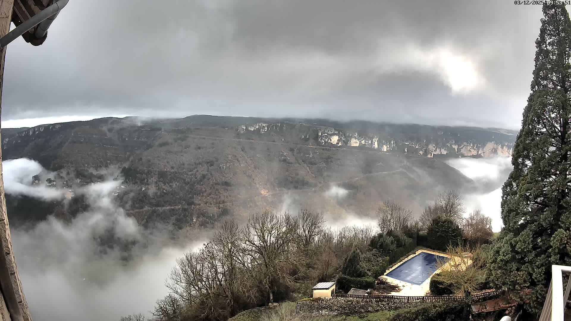 Les Gorges du Tarn (The Gorges of Tarn) View from Saint-Romme-de-Dolan Village Live Cam - Florac, Lozère, Occitanie, France