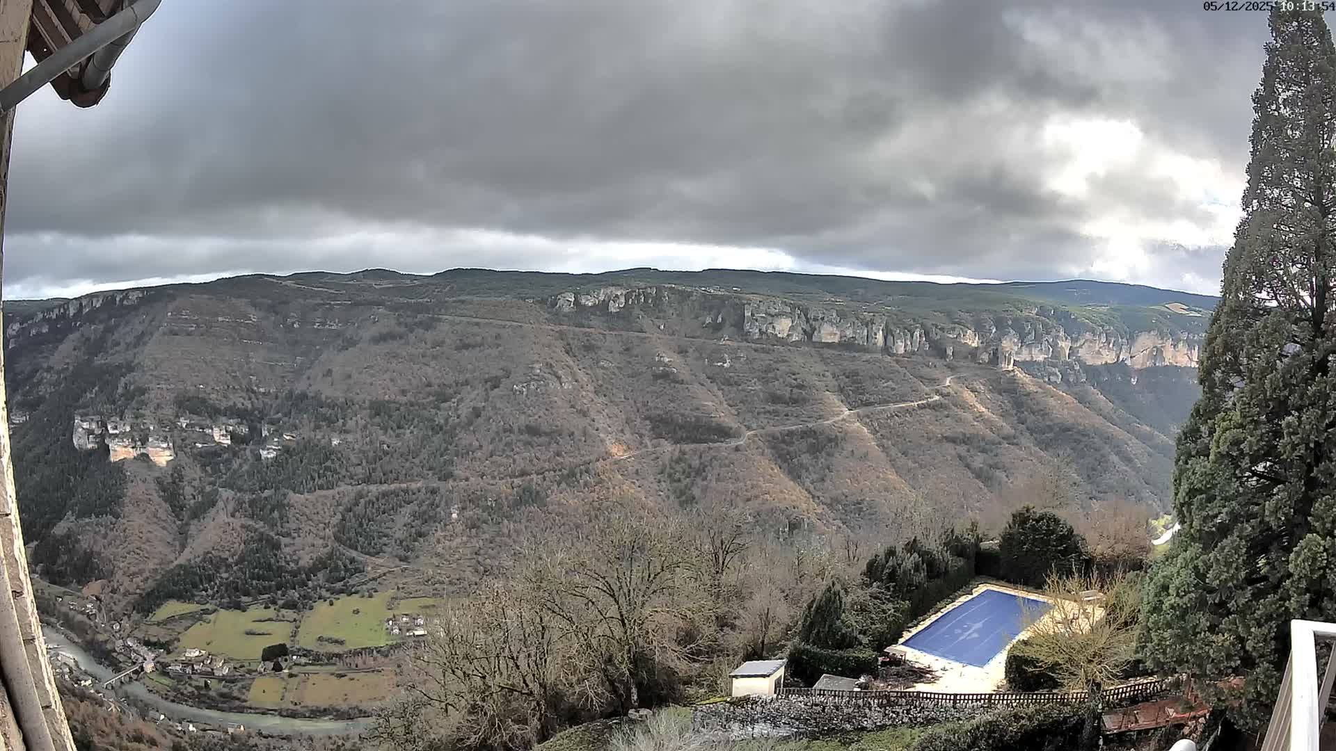 Les Gorges du Tarn (The Gorges of Tarn) View from Saint-Romme-de-Dolan Village Live Cam - Florac, Lozère, Occitanie, France