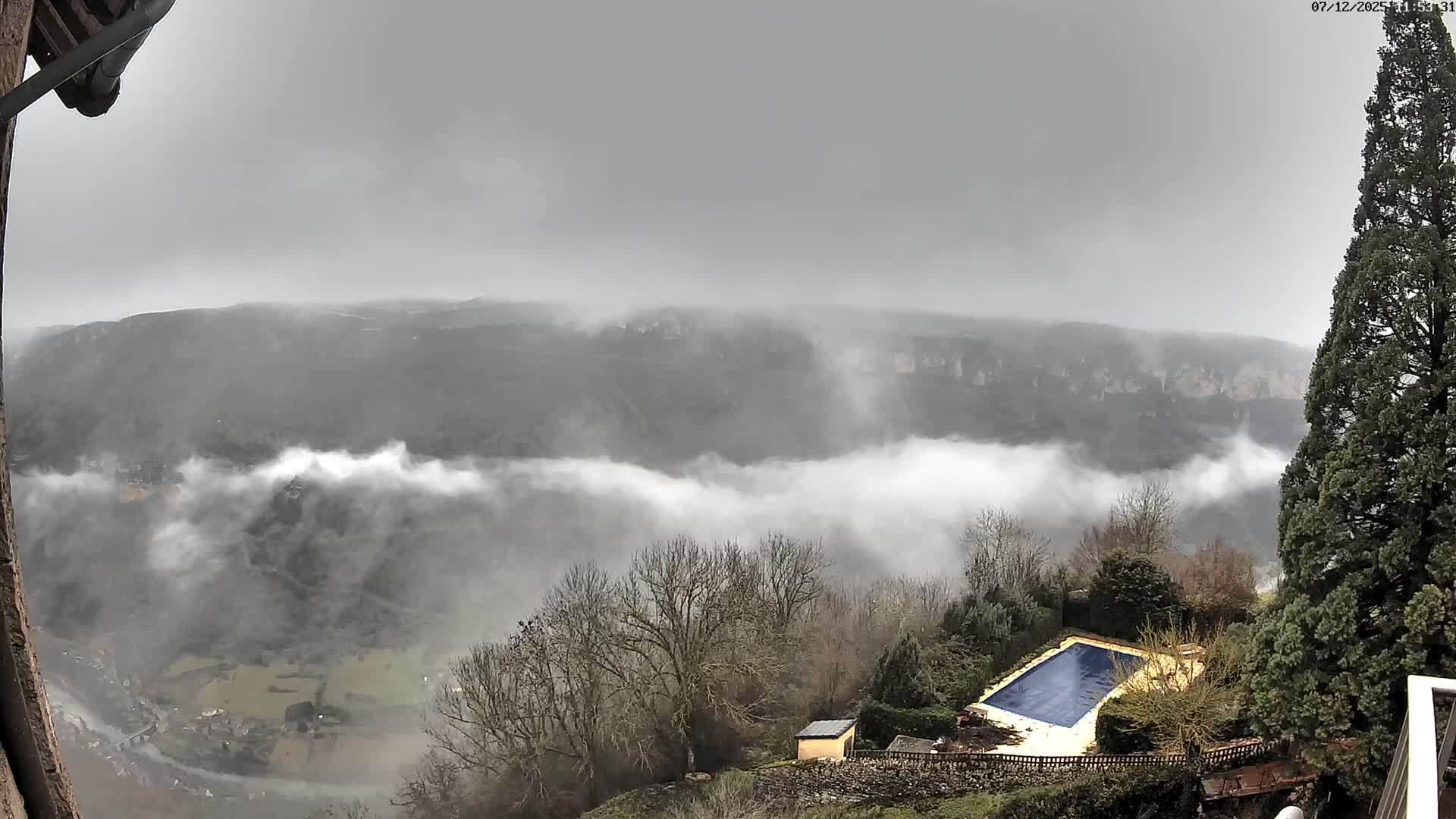 Les Gorges du Tarn (The Gorges of Tarn) View from Saint-Romme-de-Dolan Village Live Cam - Florac, Lozère, Occitanie, France