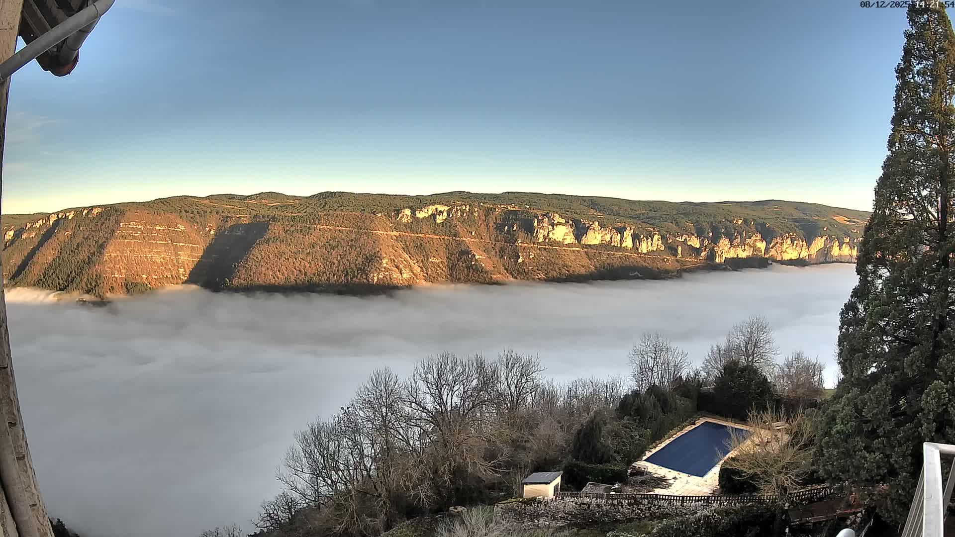 Les Gorges du Tarn (The Gorges of Tarn) View from Saint-Romme-de-Dolan Village Live Cam - Florac, Lozère, Occitanie, France