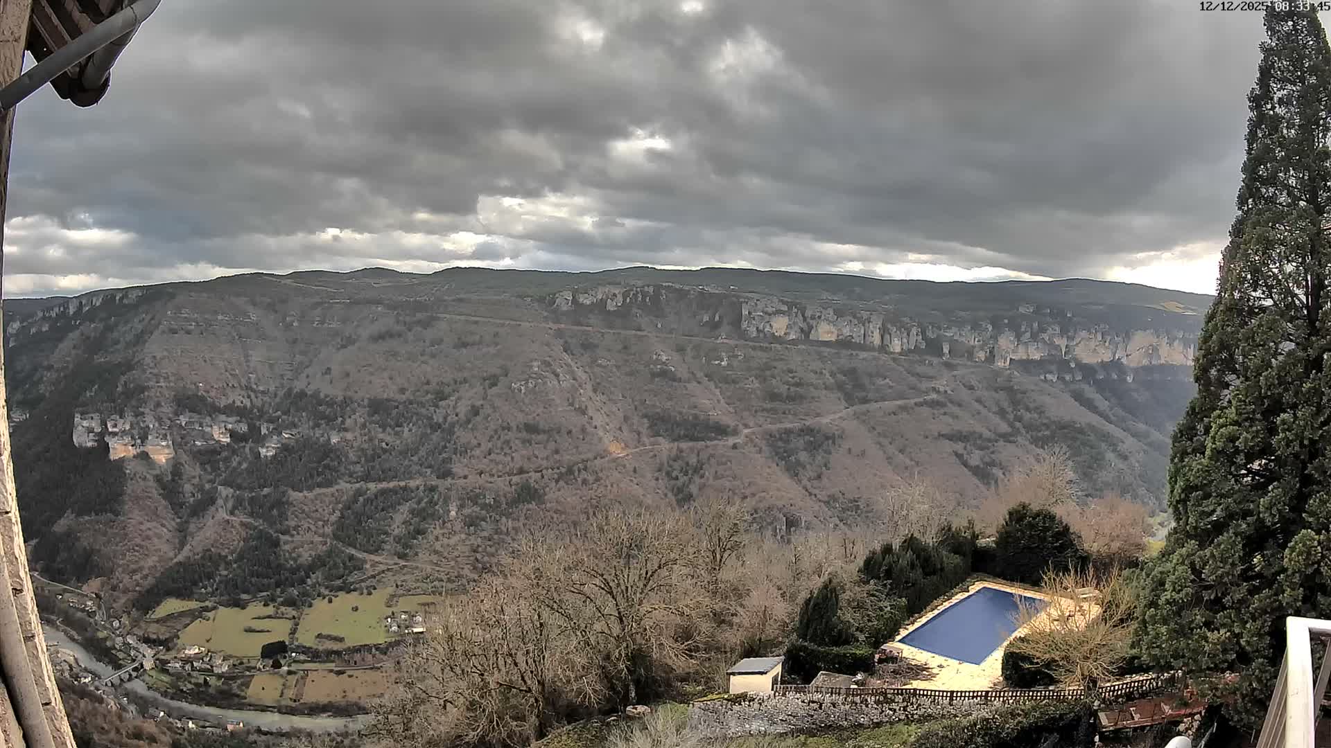 Les Gorges du Tarn (The Gorges of Tarn) View from Saint-Romme-de-Dolan Village Live Cam - Florac, Lozère, Occitanie, France