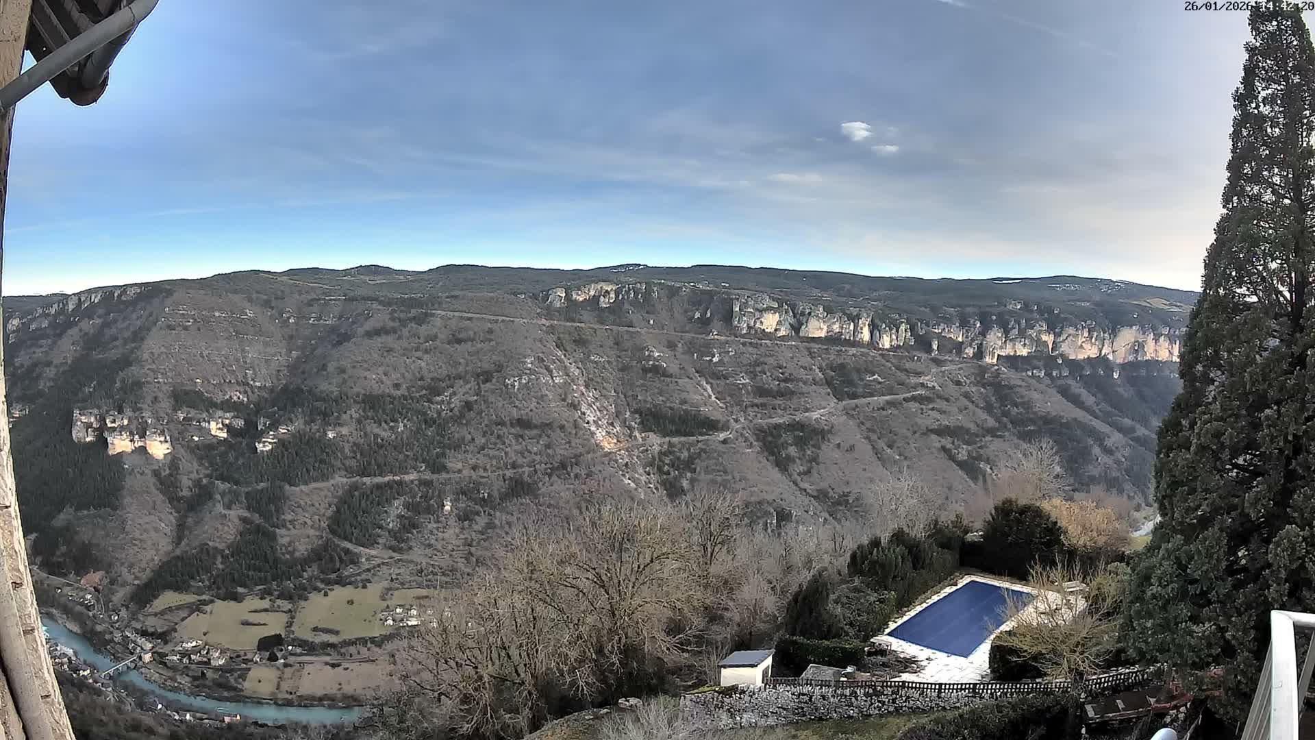 Les Gorges du Tarn (The Gorges of Tarn) View from Saint-Romme-de-Dolan Village Live Cam - Florac, Lozère, Occitanie, France