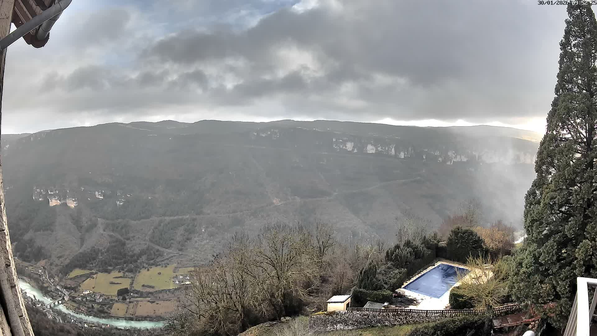 Les Gorges du Tarn (The Gorges of Tarn) View from Saint-Romme-de-Dolan Village Live Cam - Florac, Lozère, Occitanie, France