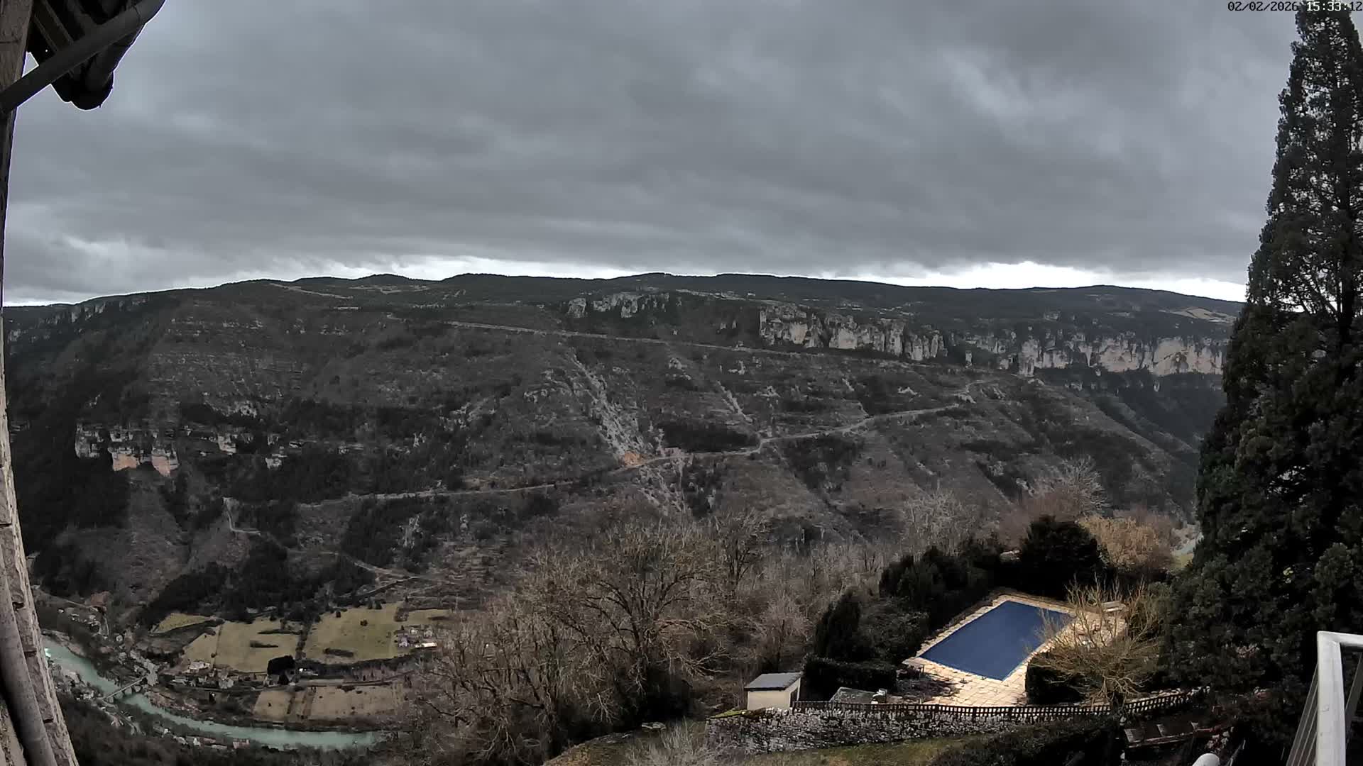 Les Gorges du Tarn (The Gorges of Tarn) View from Saint-Romme-de-Dolan Village Live Cam - Florac, Lozère, Occitanie, France