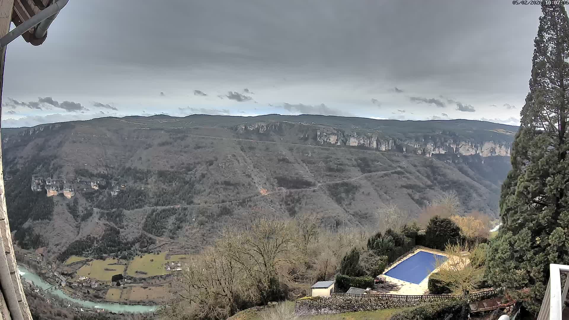 Les Gorges du Tarn (The Gorges of Tarn) View from Saint-Romme-de-Dolan Village Live Cam - Florac, Lozère, Occitanie, France