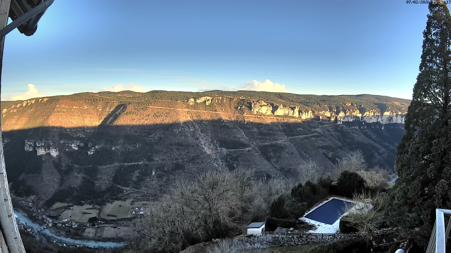 Les Gorges du Tarn (The Gorges of Tarn) View from Saint-Romme-de-Dolan Village Live Cam - Florac, Lozère, Occitanie, France