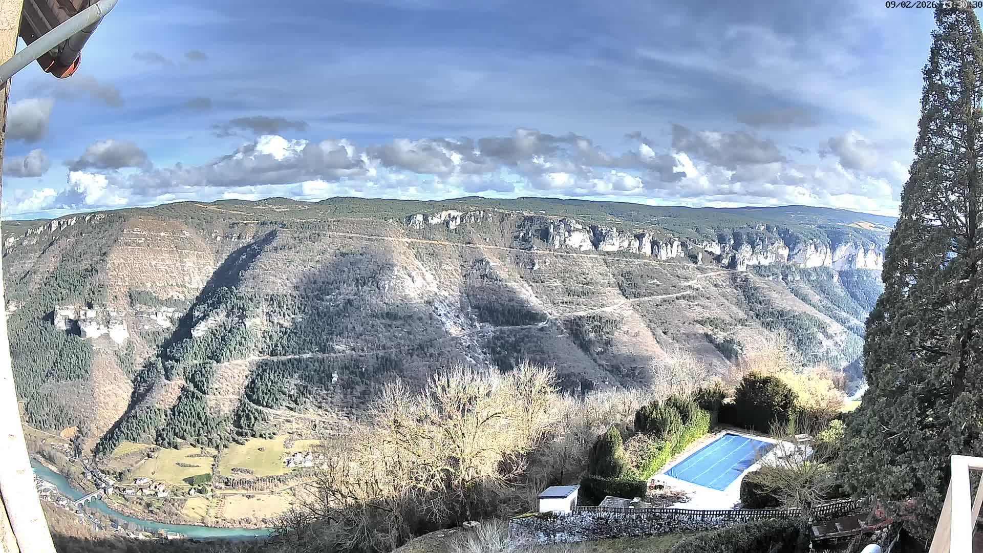 Les Gorges du Tarn (The Gorges of Tarn) View from Saint-Romme-de-Dolan Village Live Cam - Florac, Lozère, Occitanie, France