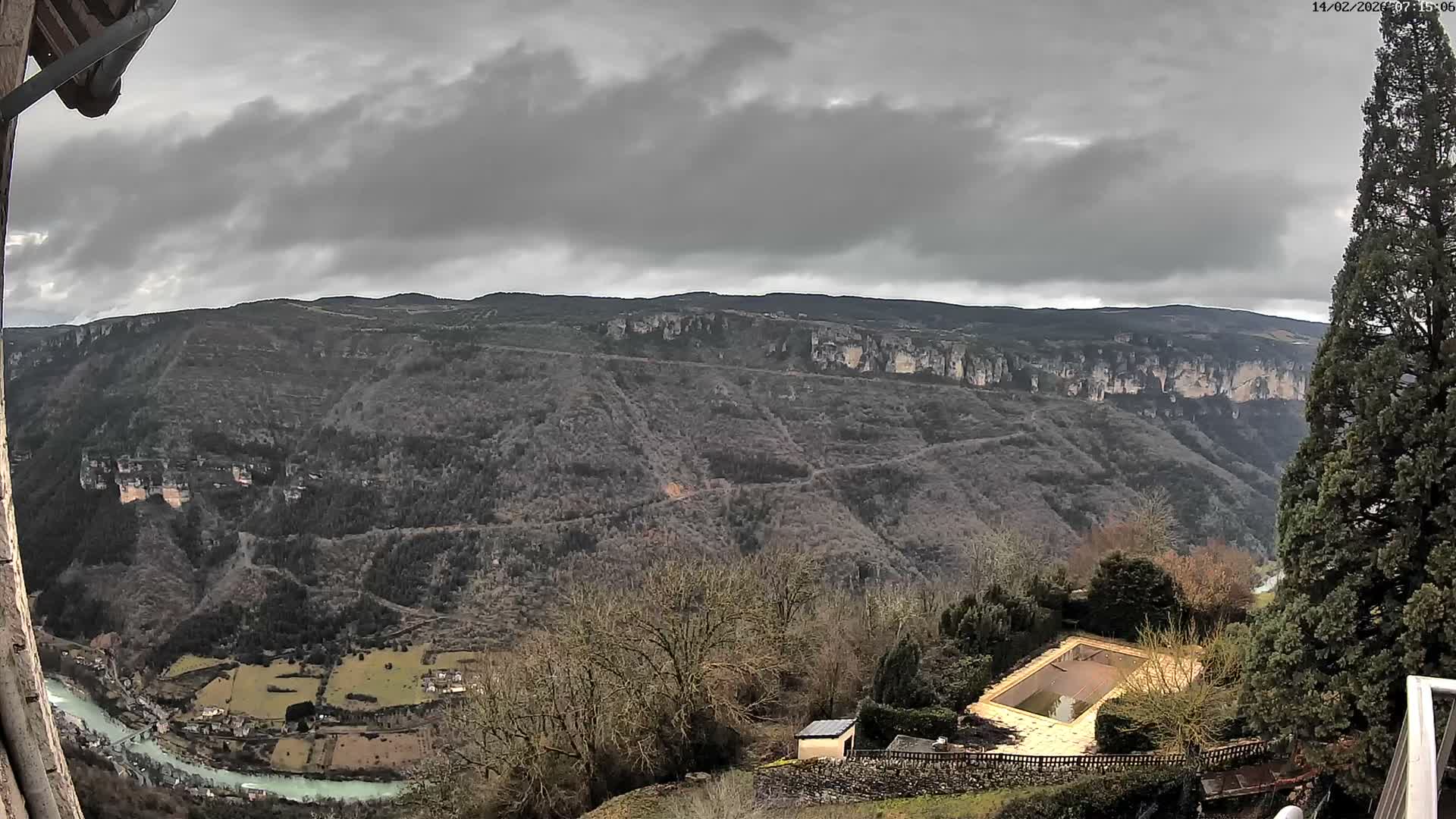 Les Gorges du Tarn (The Gorges of Tarn) View from Saint-Romme-de-Dolan Village Live Cam - Florac, Lozère, Occitanie, France