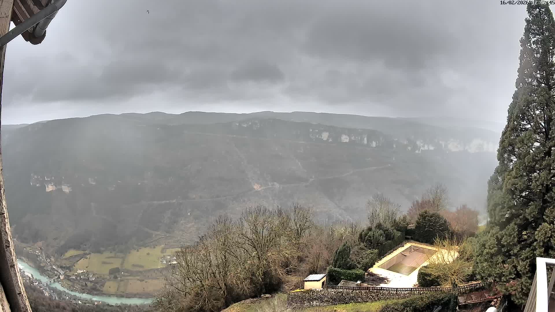 Les Gorges du Tarn (The Gorges of Tarn) View from Saint-Romme-de-Dolan Village Live Cam - Florac, Lozère, Occitanie, France