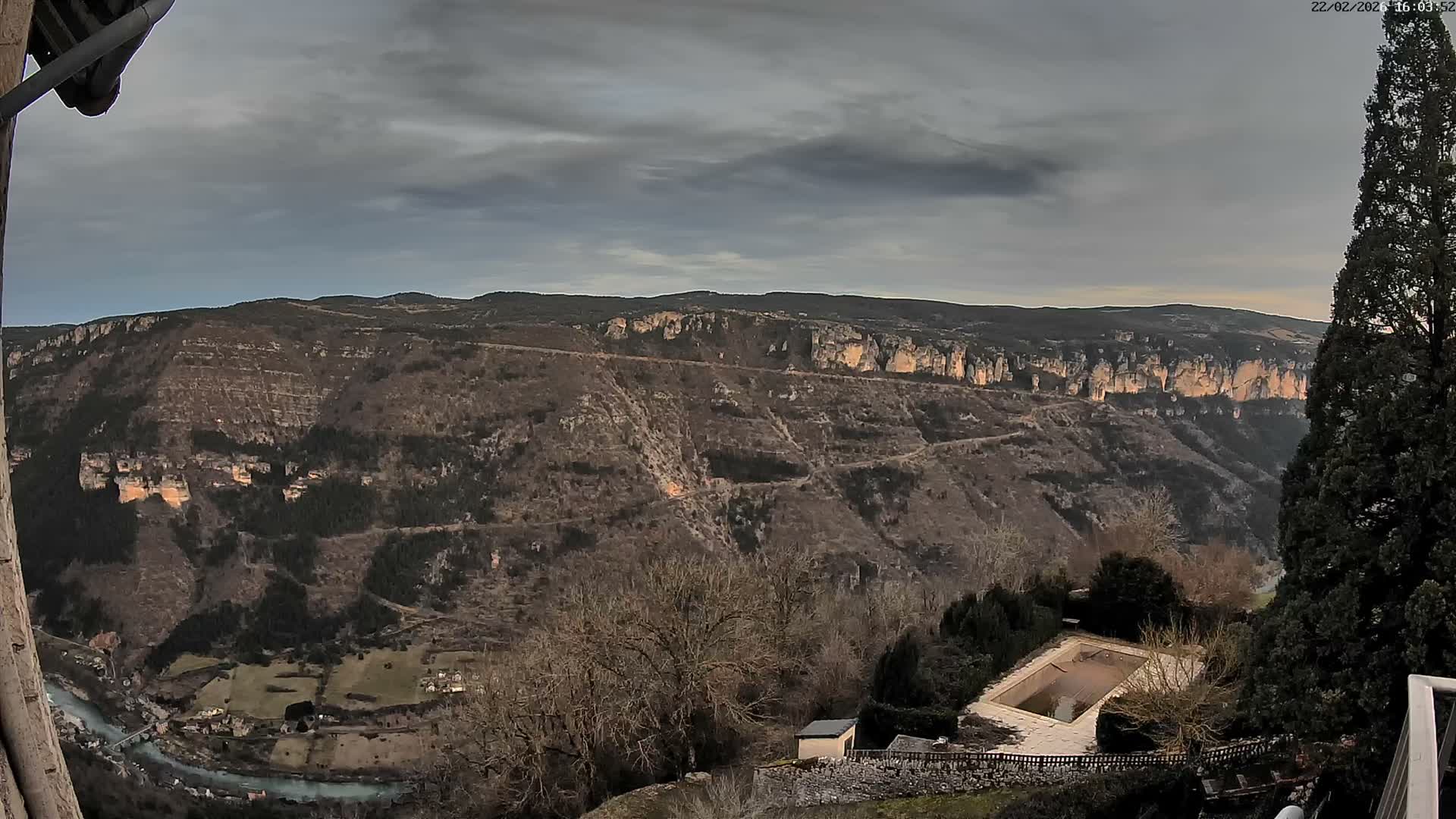 Les Gorges du Tarn (The Gorges of Tarn) View from Saint-Romme-de-Dolan Village Live Cam - Florac, Lozère, Occitanie, France