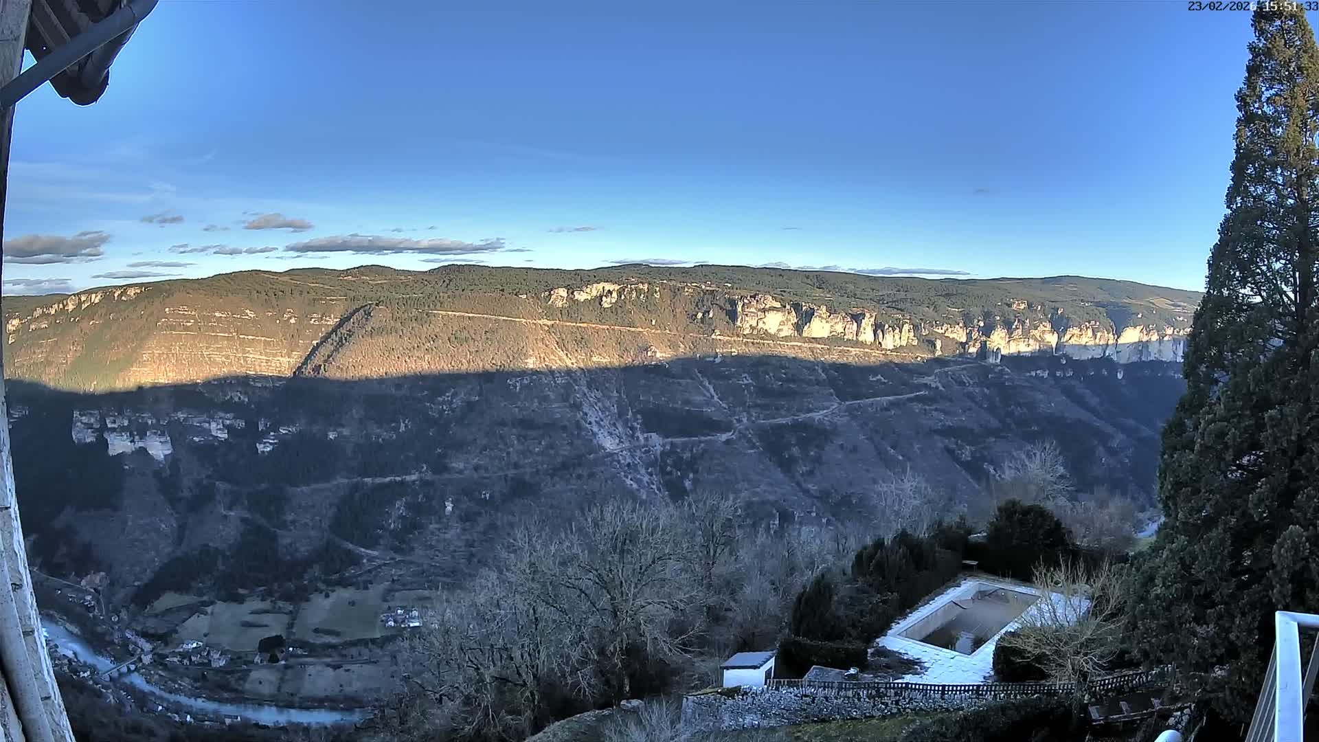Les Gorges du Tarn (The Gorges of Tarn) View from Saint-Romme-de-Dolan Village Live Cam - Florac, Lozère, Occitanie, France