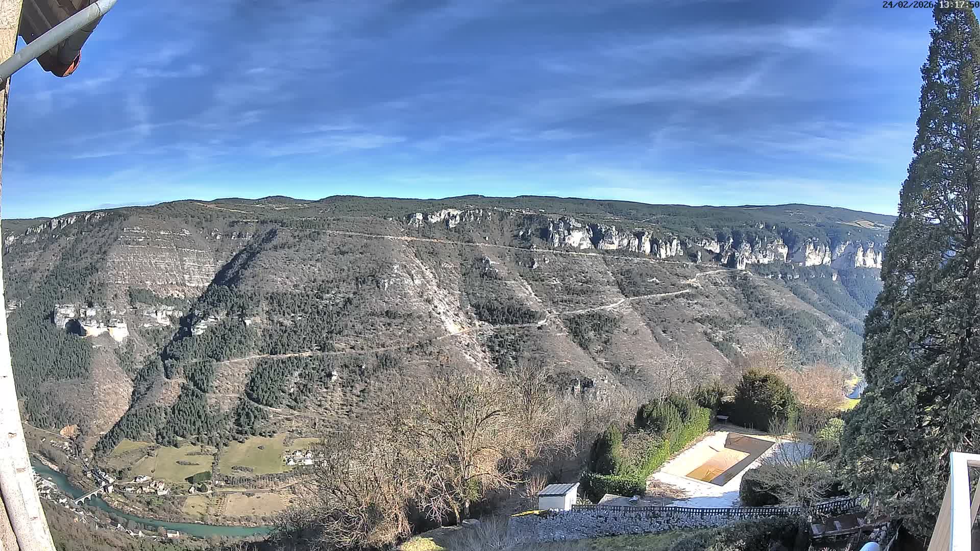 Les Gorges du Tarn (The Gorges of Tarn) View from Saint-Romme-de-Dolan Village Live Cam - Florac, Lozère, Occitanie, France