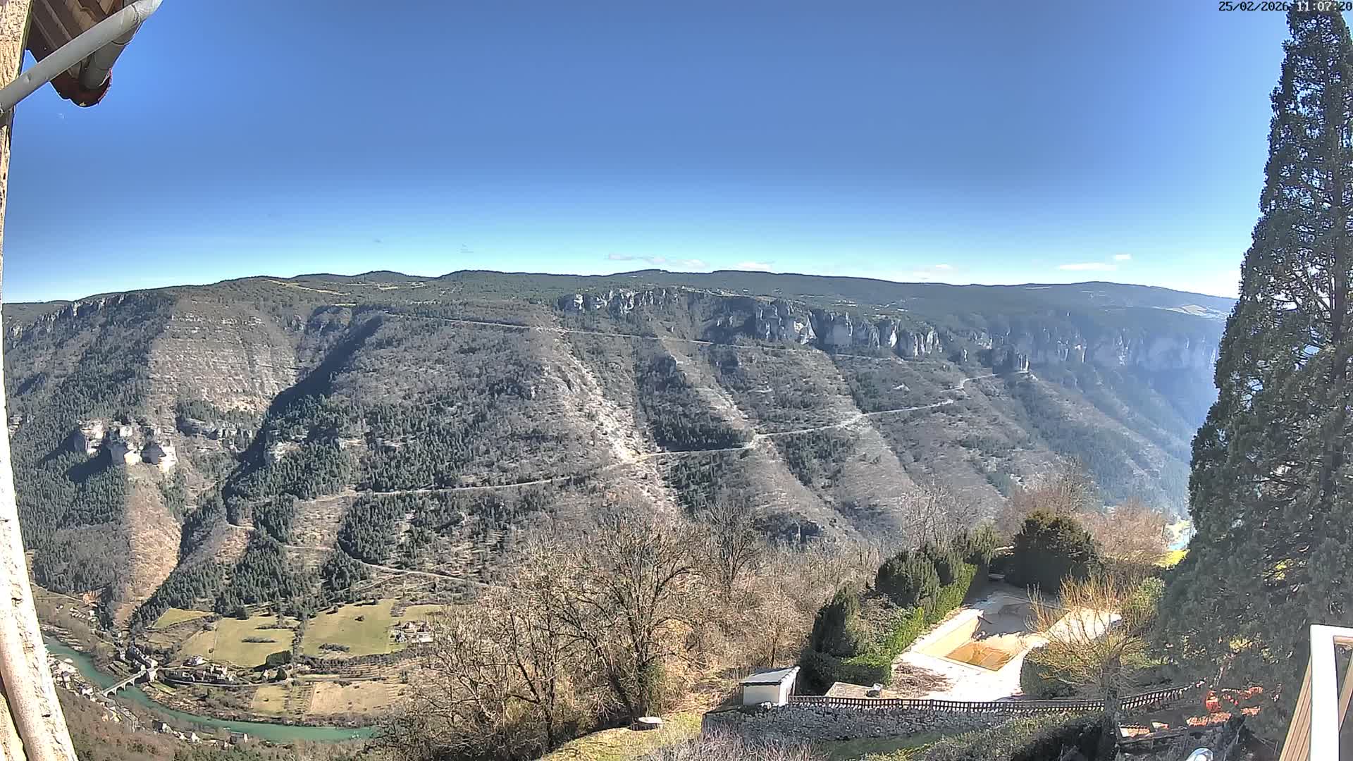 Les Gorges du Tarn (The Gorges of Tarn) View from Saint-Romme-de-Dolan Village Live Cam - Florac, Lozère, Occitanie, France
