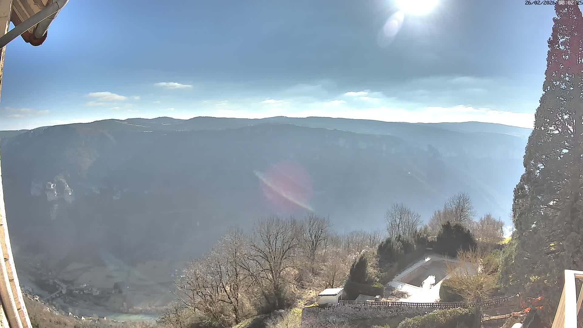 Les Gorges du Tarn (The Gorges of Tarn) View from Saint-Romme-de-Dolan Village Live Cam - Florac, Lozère, Occitanie, France