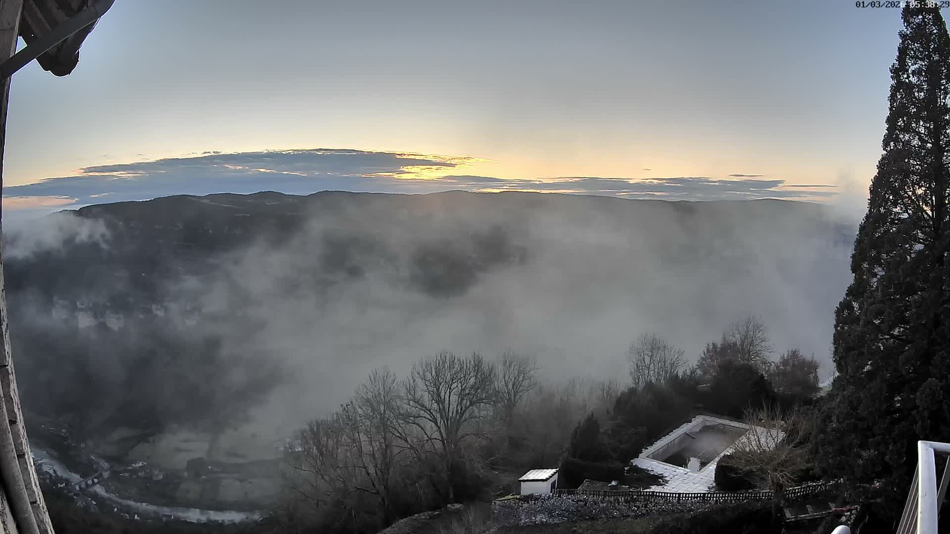 Les Gorges du Tarn (The Gorges of Tarn) View from Saint-Romme-de-Dolan Village Live Cam - Florac, Lozère, Occitanie, France
