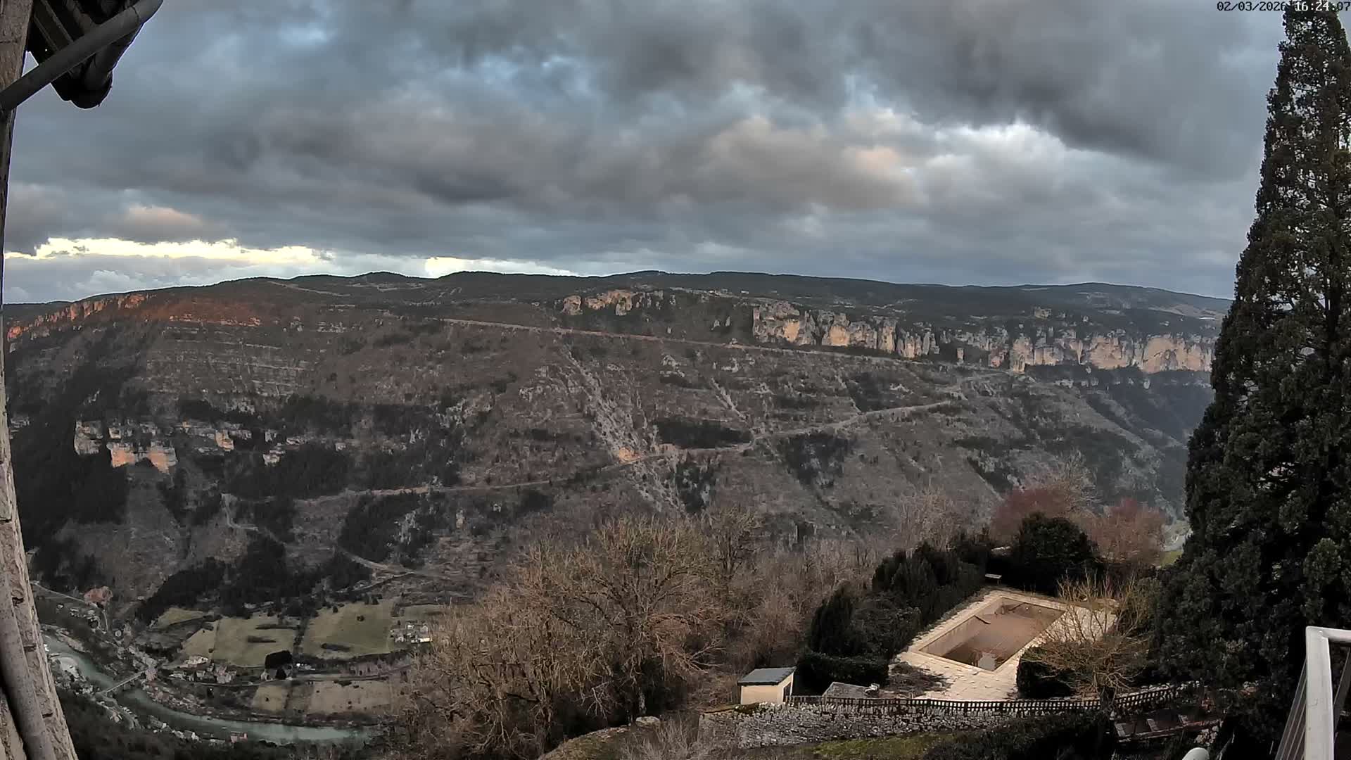 Les Gorges du Tarn (The Gorges of Tarn) View from Saint-Romme-de-Dolan Village Live Cam - Florac, Lozère, Occitanie, France