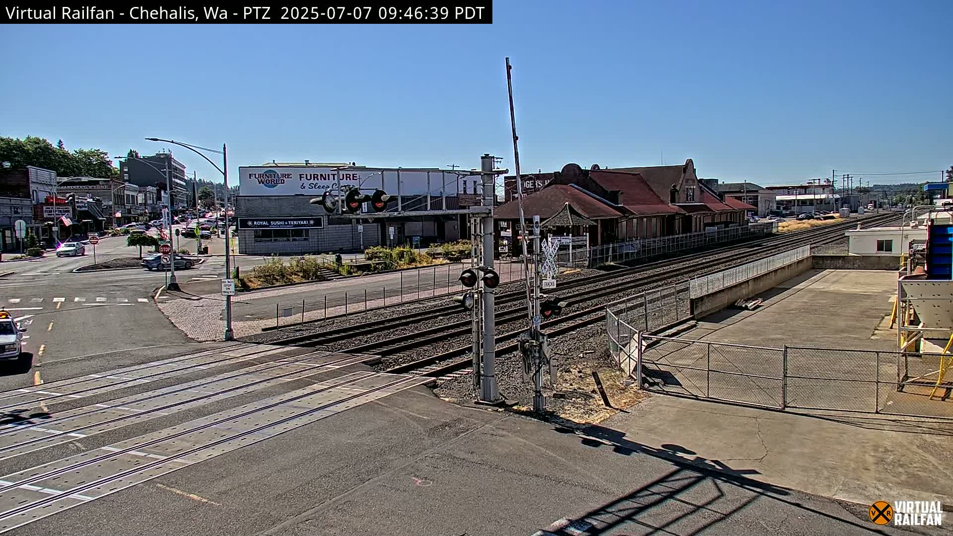 Chehalis City & Railway Junction N Market Bouleuvard X NW Front Street x NW West Street Live Cam - Chehalis, Lewis, Washington, USA