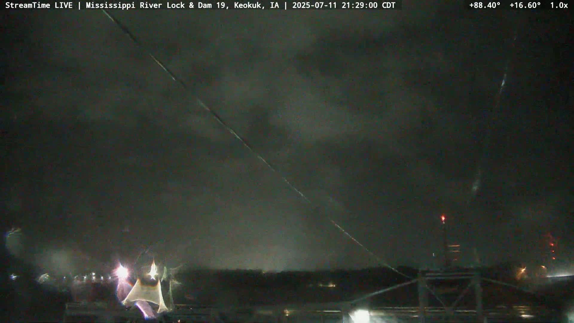 Keokuk Mississippi River Lock 19 Dam & Keokuk Power Plant Live Cam - Keokuk, Lee, Iowa, USA
