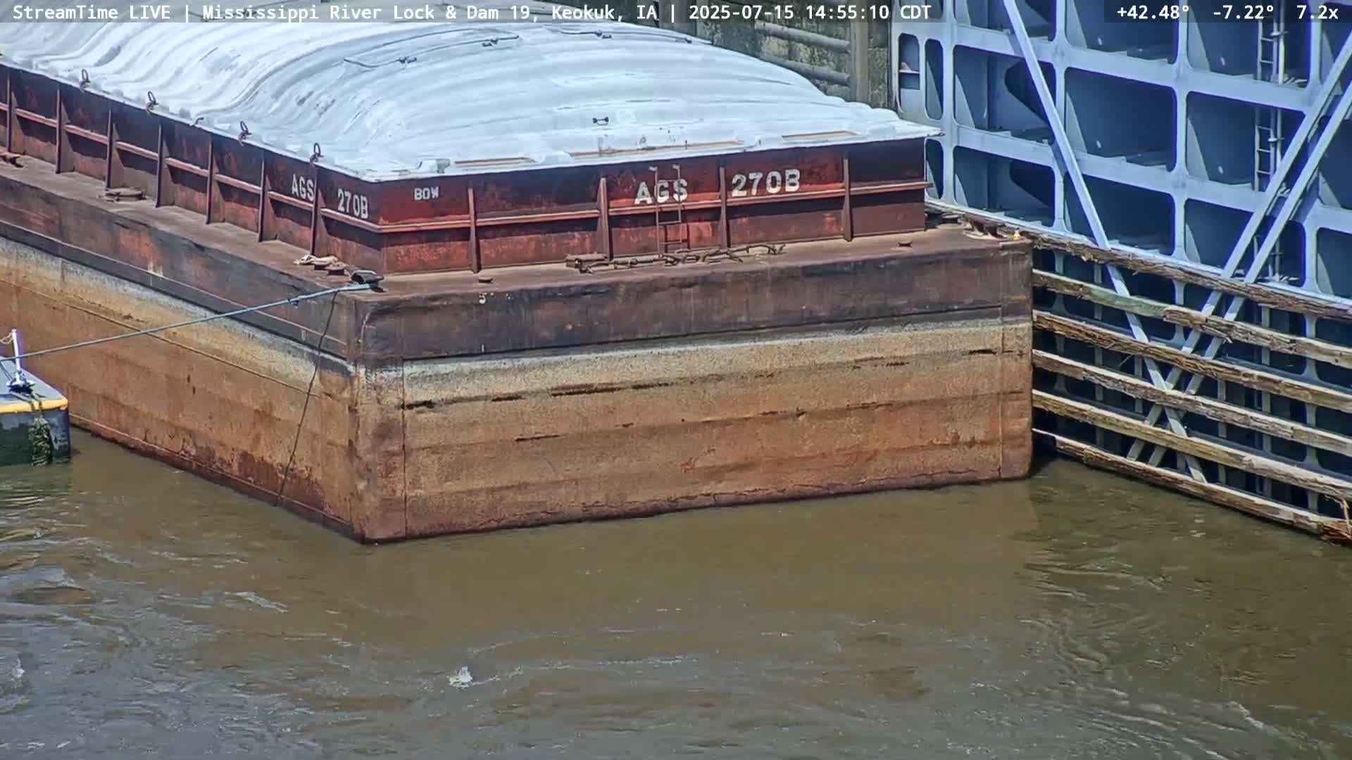 Keokuk Mississippi River Lock 19 Dam & Keokuk Power Plant Live Cam - Keokuk, Lee, Iowa, USA