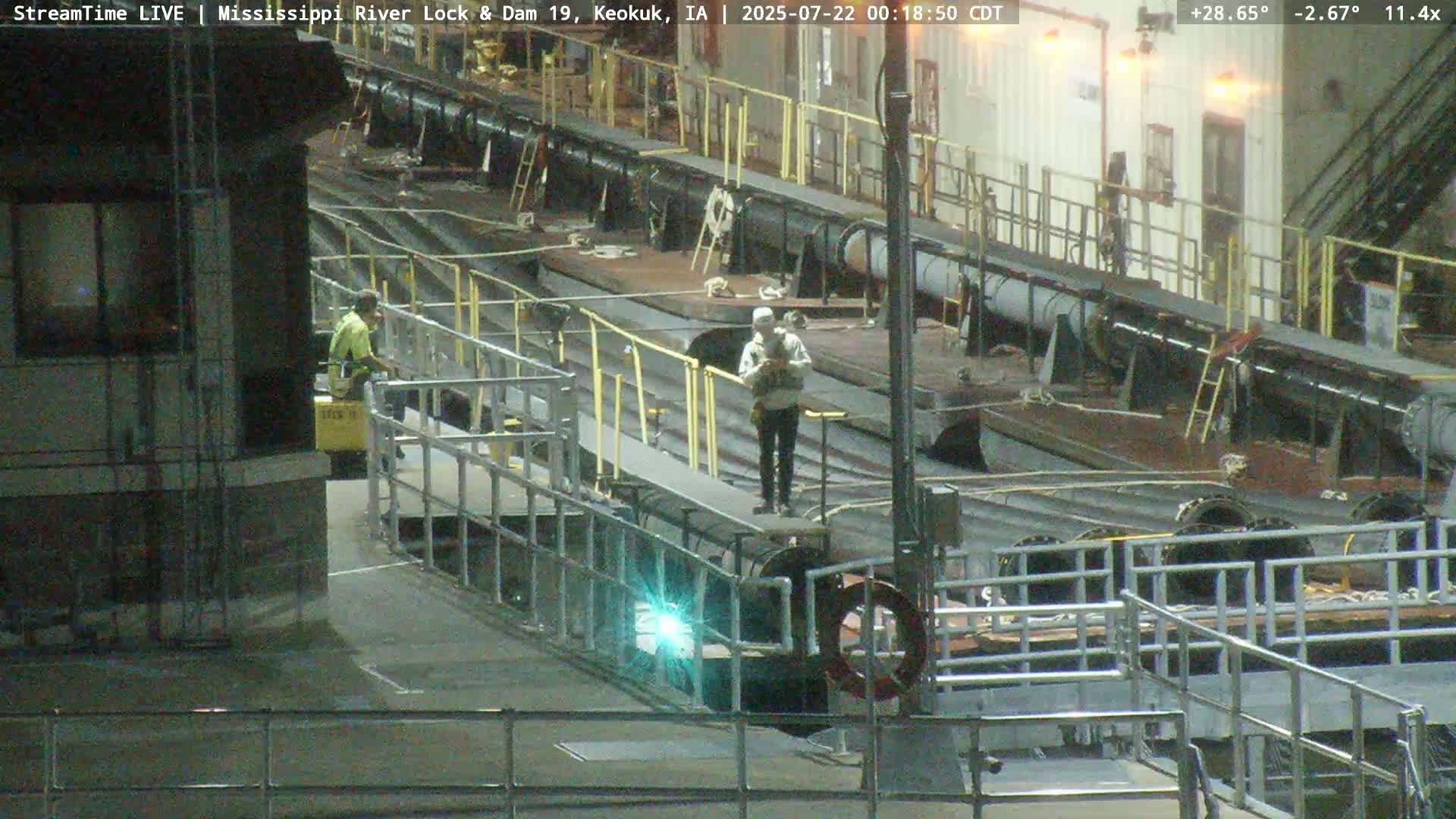 Keokuk Mississippi River Lock 19 Dam & Keokuk Power Plant Live Cam - Keokuk, Lee, Iowa, USA