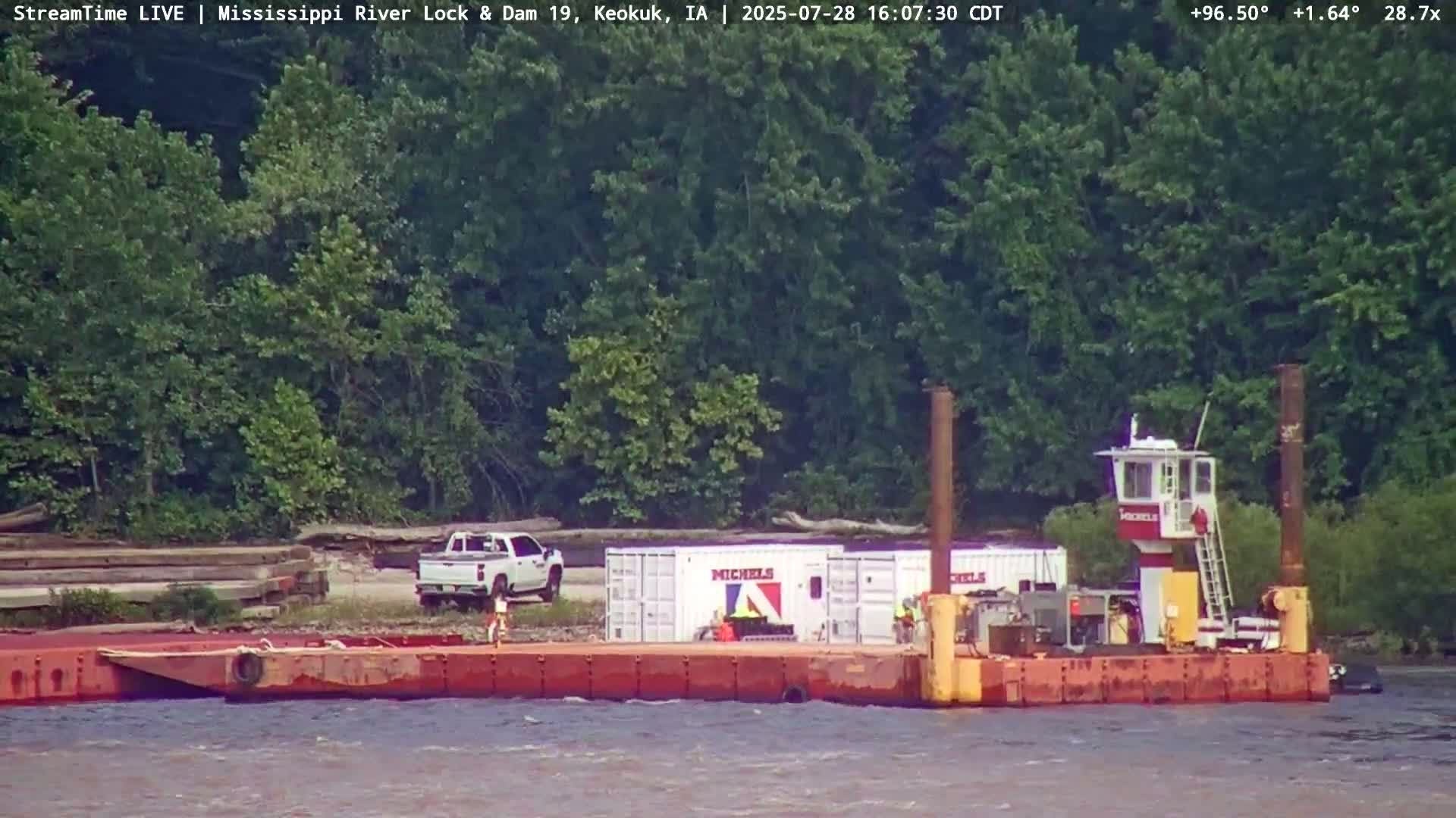Keokuk Mississippi River Lock 19 Dam & Keokuk Power Plant Live Cam - Keokuk, Lee, Iowa, USA