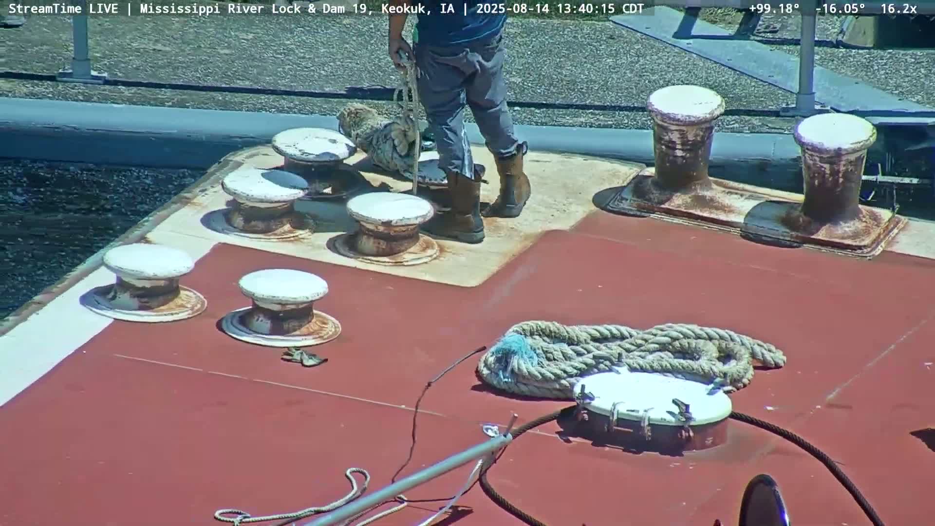 Keokuk Mississippi River Lock 19 Dam & Keokuk Power Plant Live Cam - Keokuk, Lee, Iowa, USA