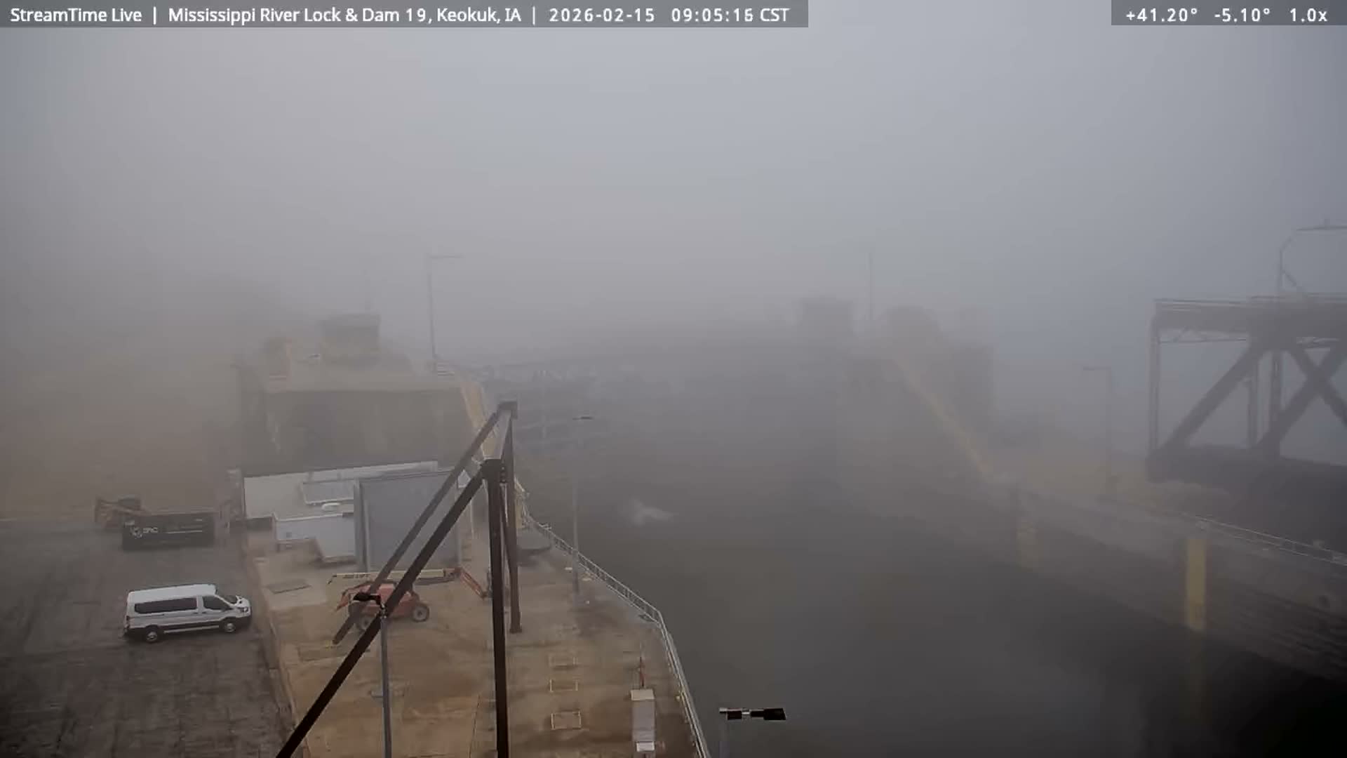 Keokuk Mississippi River Lock 19 Dam & Keokuk Power Plant Live Cam - Keokuk, Lee, Iowa, USA