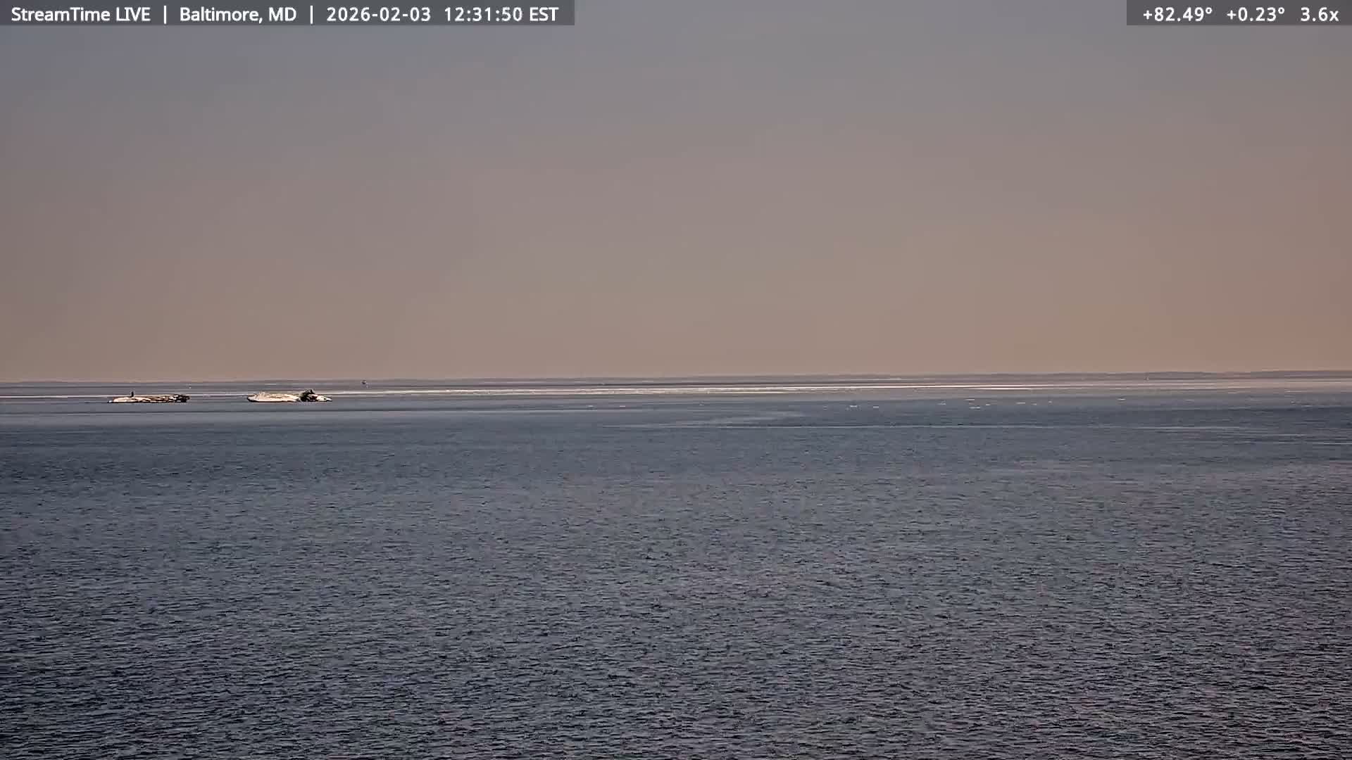 Baltimore Silhouette & Brandon Shores Power Plant Pier  from Fort Smallwood Park Live Cam - Pasadena, Anne Arundel, Maryland, USA