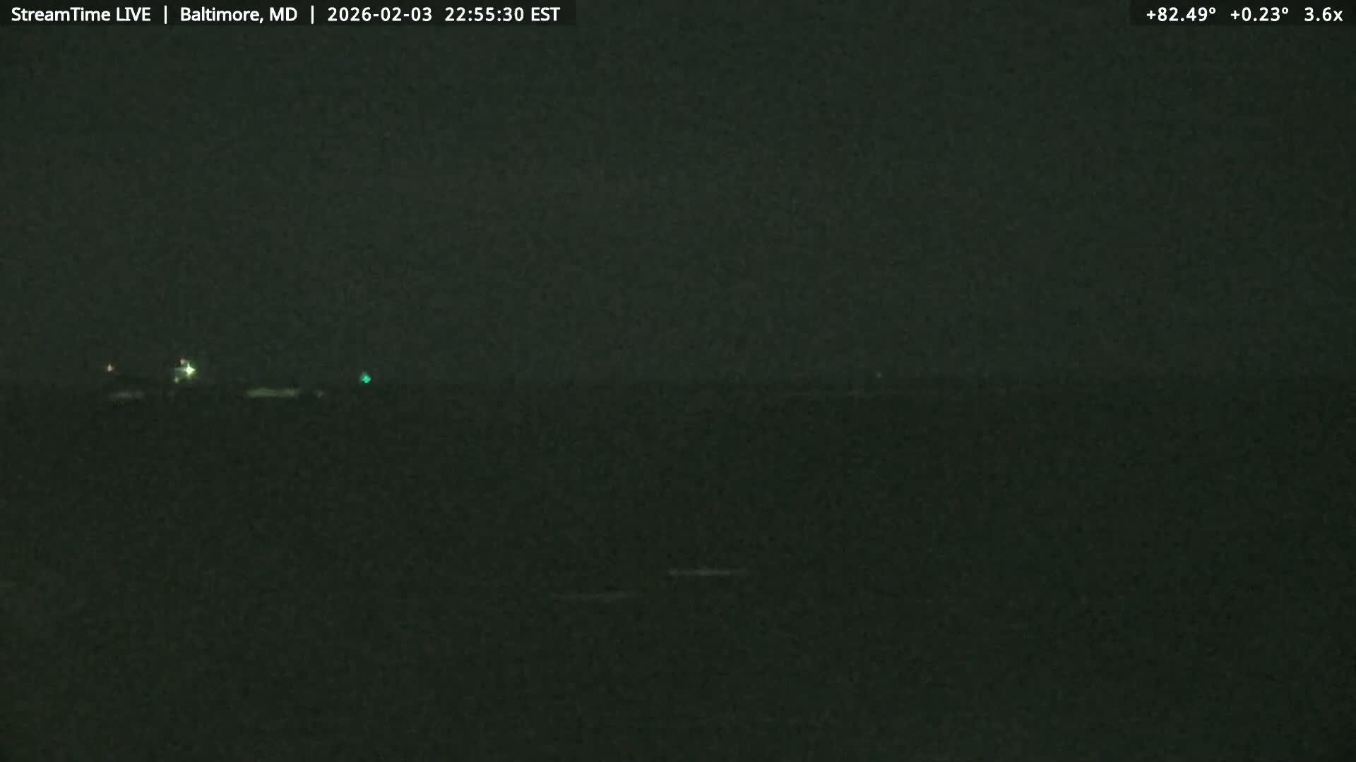 Baltimore Silhouette & Brandon Shores Power Plant Pier  from Fort Smallwood Park Live Cam - Pasadena, Anne Arundel, Maryland, USA