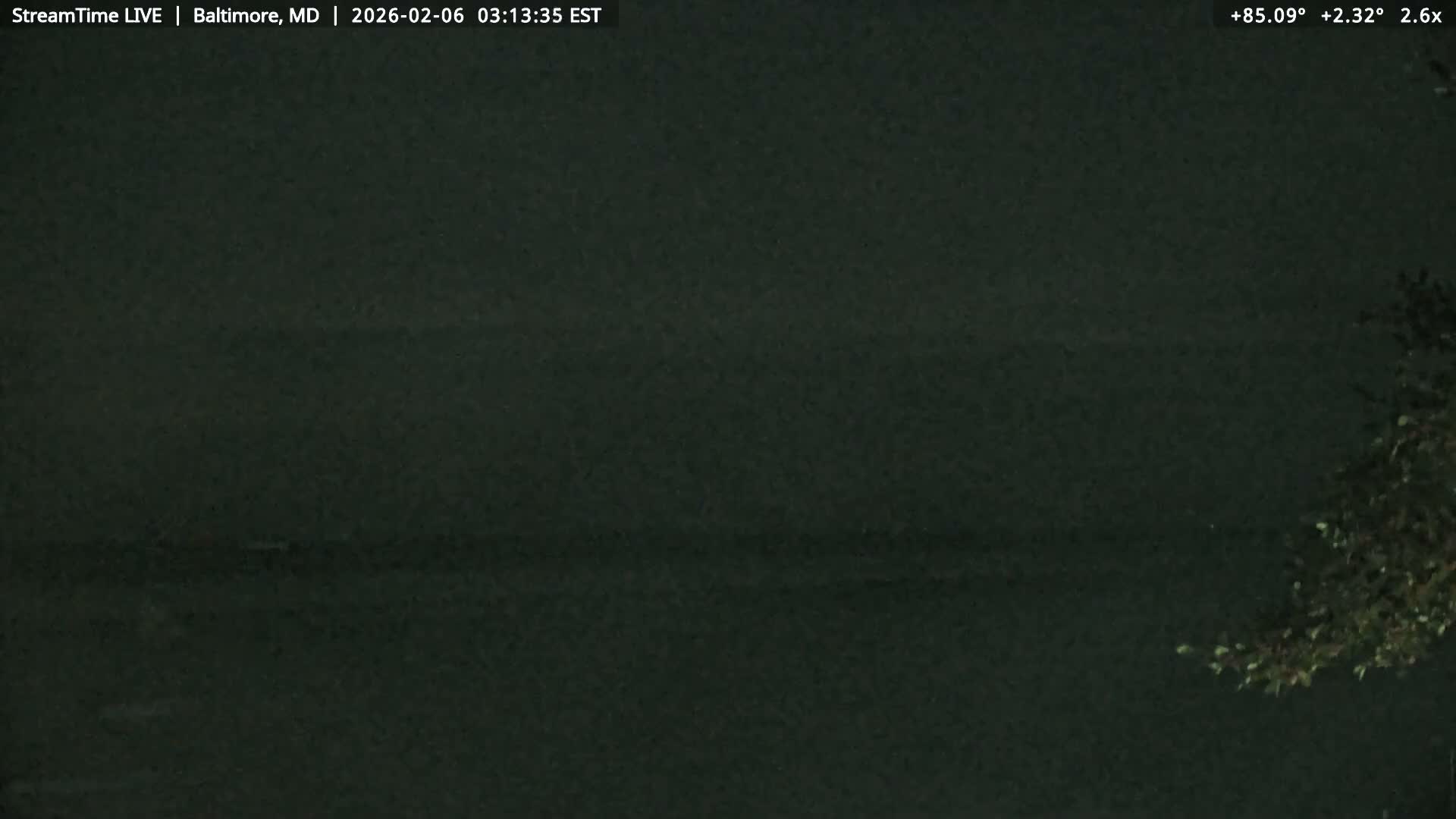 Baltimore Silhouette & Brandon Shores Power Plant Pier  from Fort Smallwood Park Live Cam - Pasadena, Anne Arundel, Maryland, USA