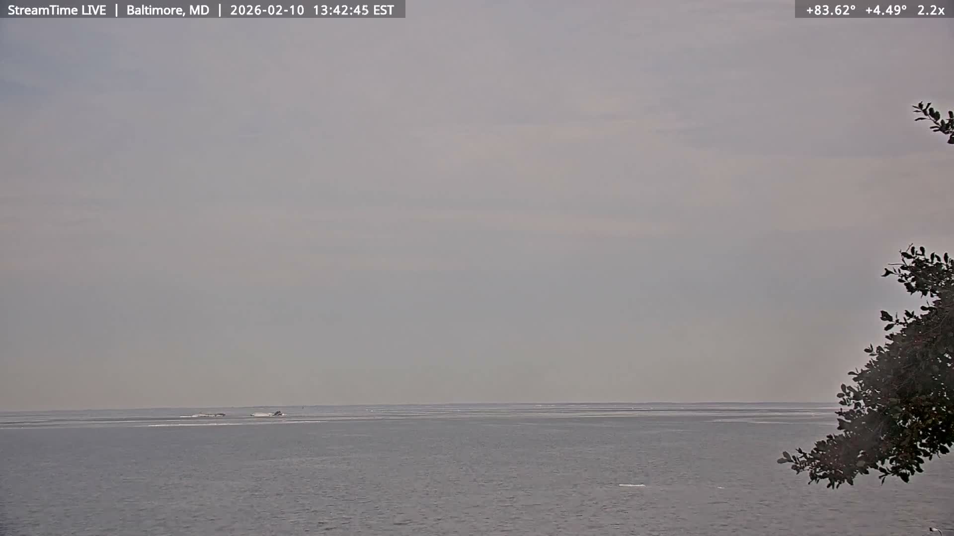 Baltimore Silhouette & Brandon Shores Power Plant Pier  from Fort Smallwood Park Live Cam - Pasadena, Anne Arundel, Maryland, USA