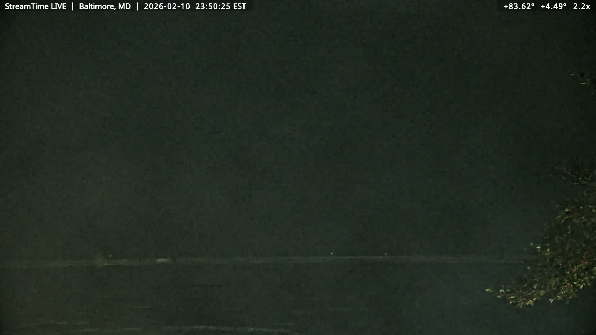 Baltimore Silhouette & Brandon Shores Power Plant Pier  from Fort Smallwood Park Live Cam - Pasadena, Anne Arundel, Maryland, USA