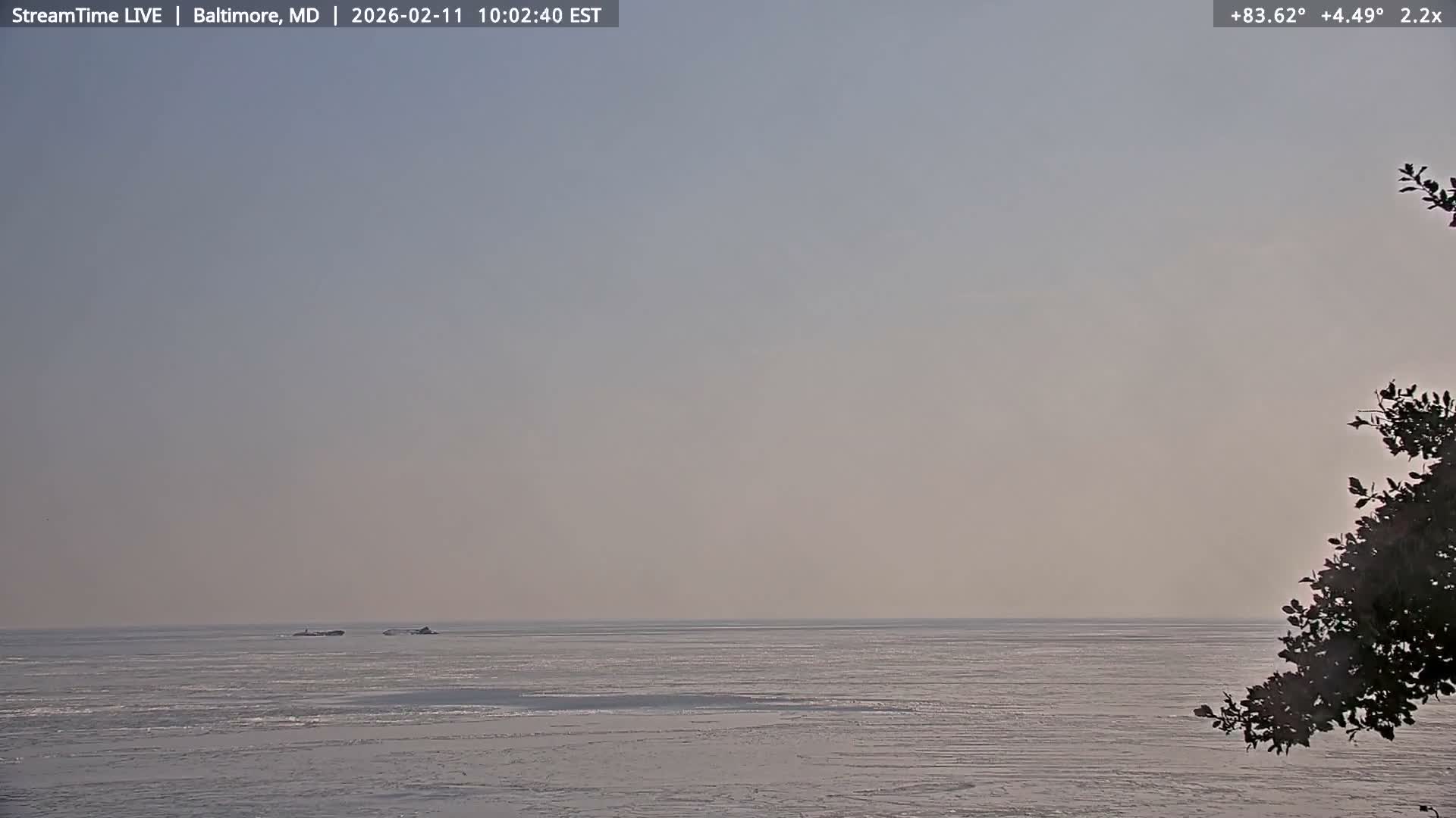 Baltimore Silhouette & Brandon Shores Power Plant Pier  from Fort Smallwood Park Live Cam - Pasadena, Anne Arundel, Maryland, USA