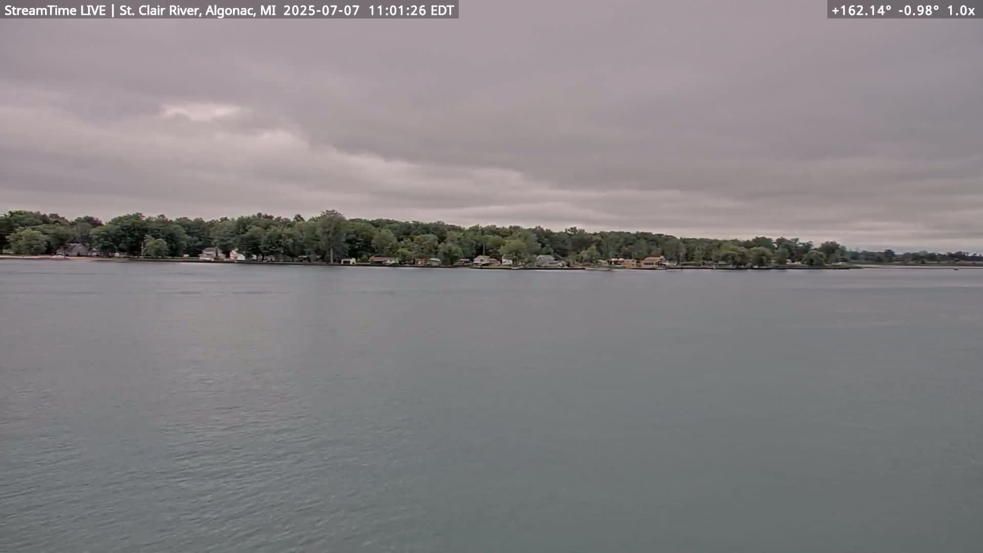 Algonac Village & St. Clair River & USA - Canada Border View Live Cam - Algonac, St. Clair, Michigan, USA
