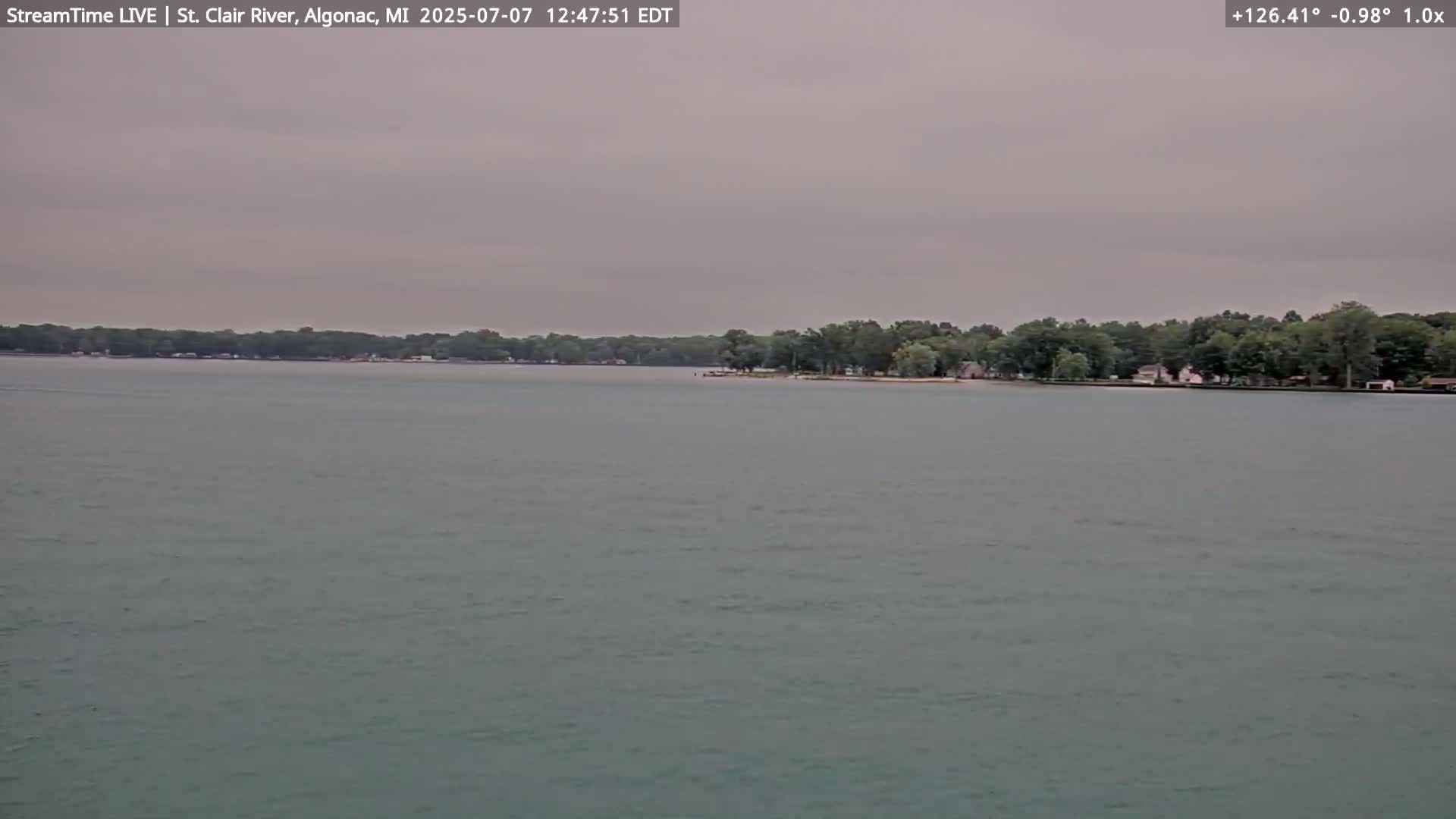 Algonac Village & St. Clair River & USA - Canada Border View Live Cam - Algonac, St. Clair, Michigan, USA