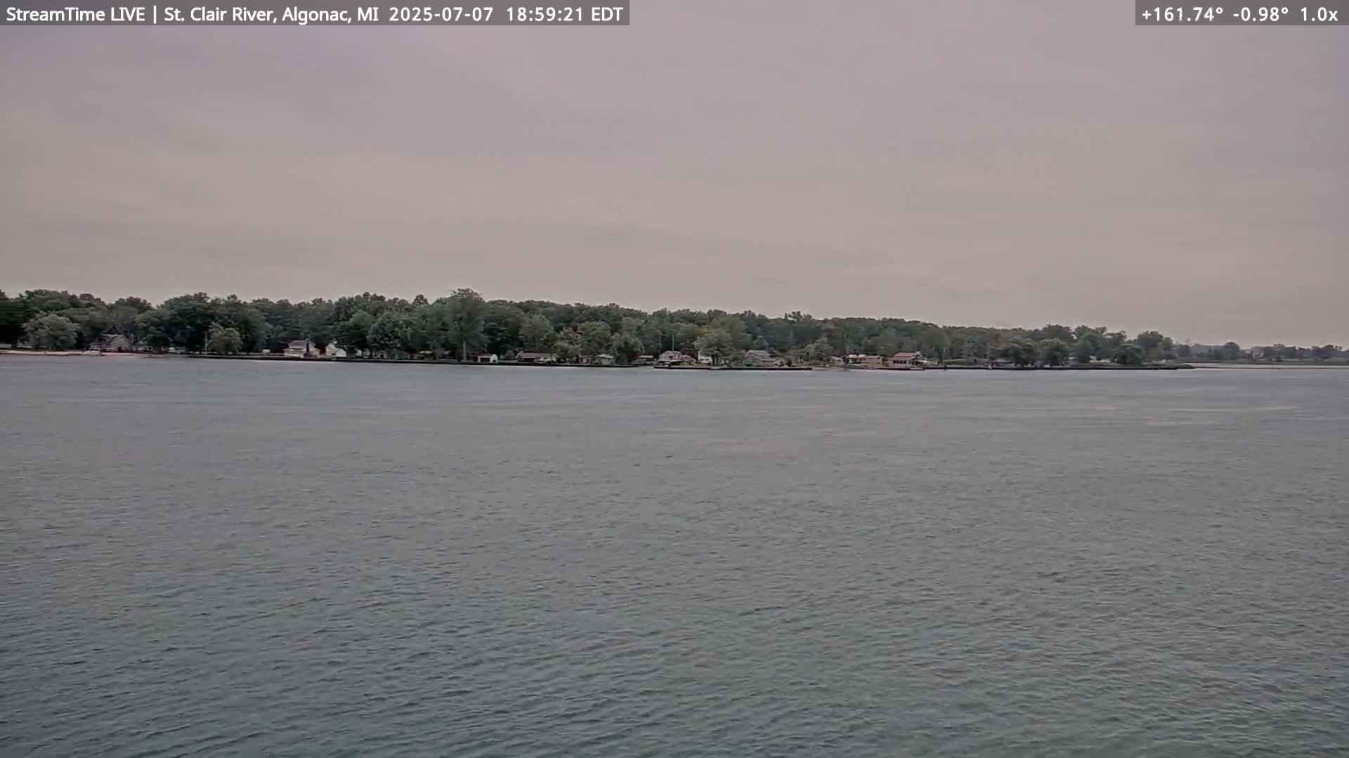 Algonac Village & St. Clair River & USA - Canada Border View Live Cam - Algonac, St. Clair, Michigan, USA