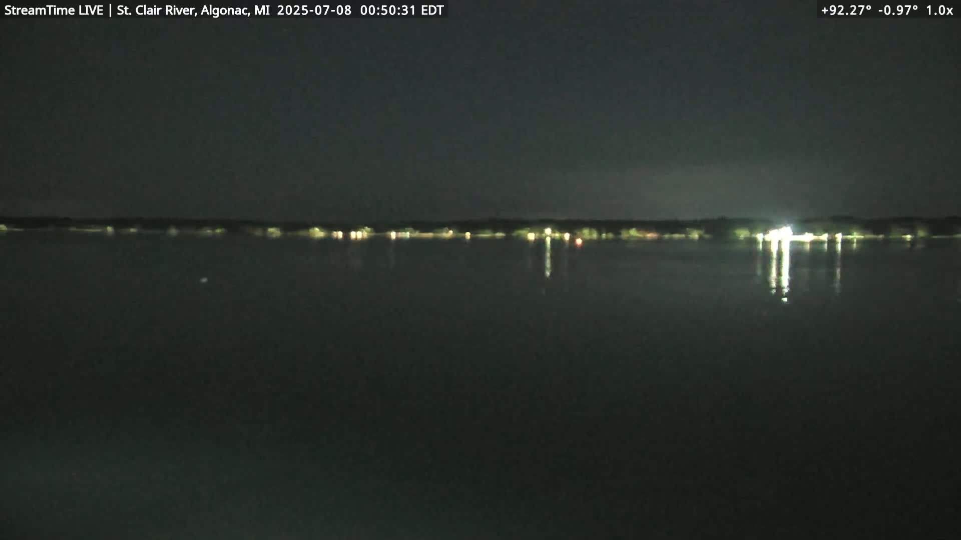 Algonac Village & St. Clair River & USA - Canada Border View Live Cam - Algonac, St. Clair, Michigan, USA