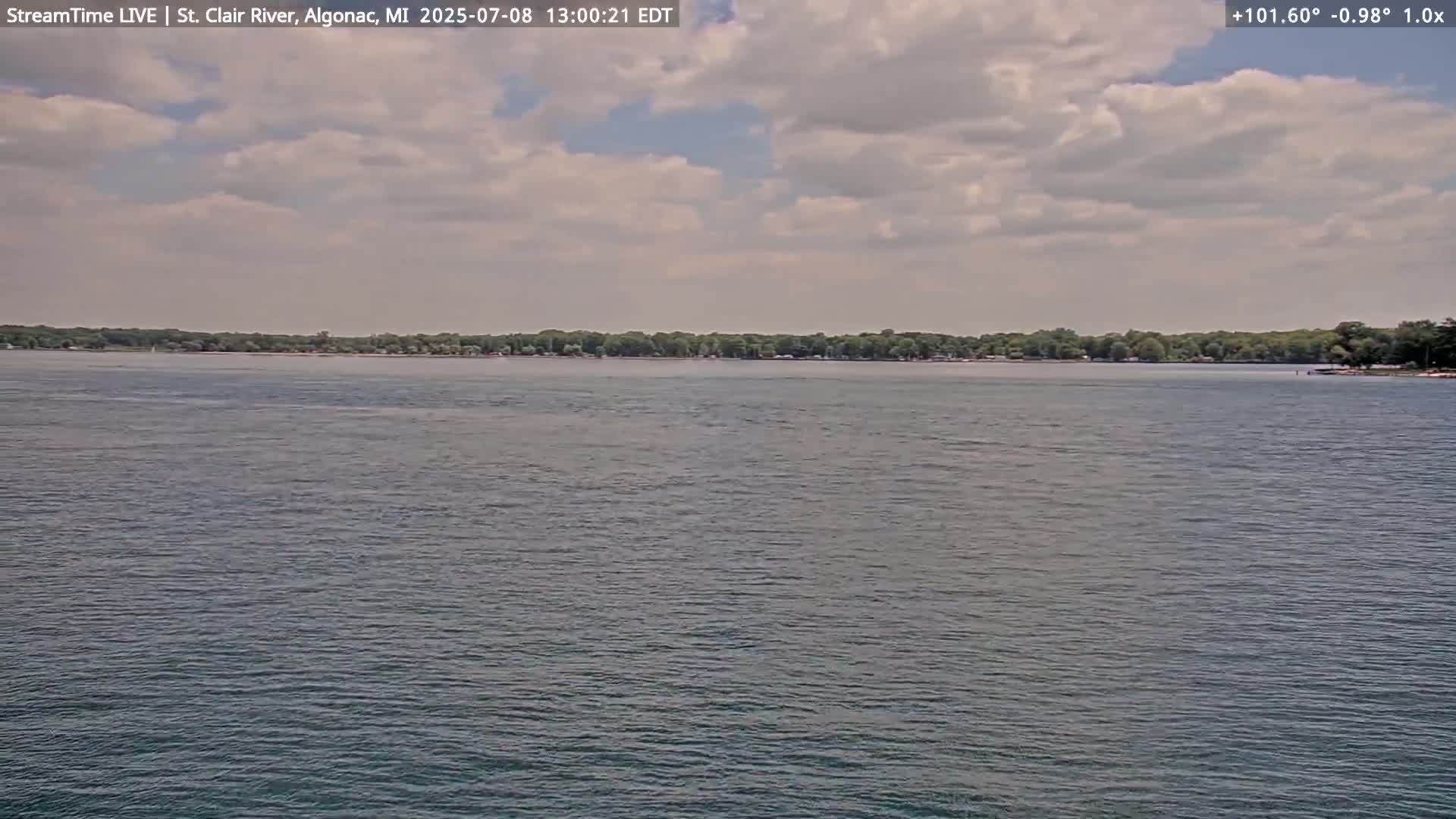 Algonac Village & St. Clair River & USA - Canada Border View Live Cam - Algonac, St. Clair, Michigan, USA