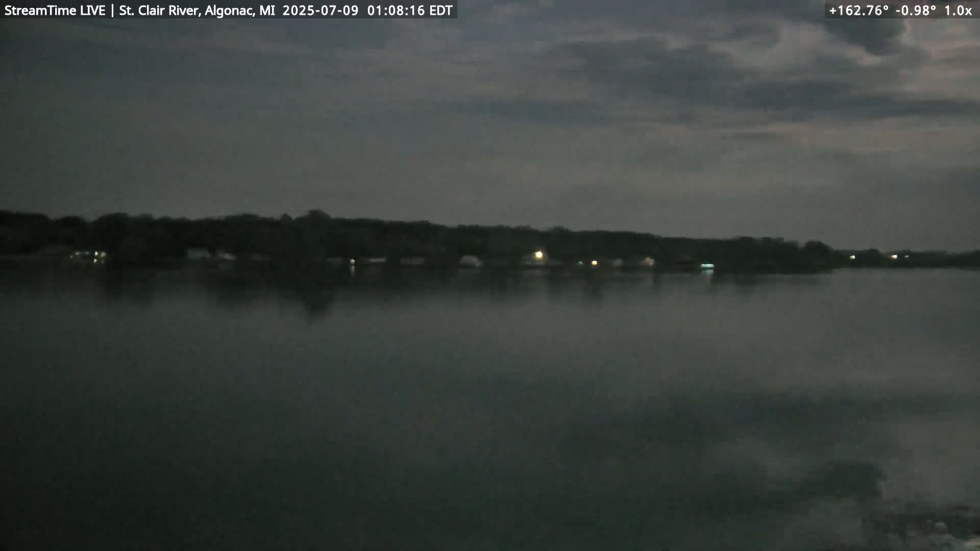 Algonac Village & St. Clair River & USA - Canada Border View Live Cam - Algonac, St. Clair, Michigan, USA