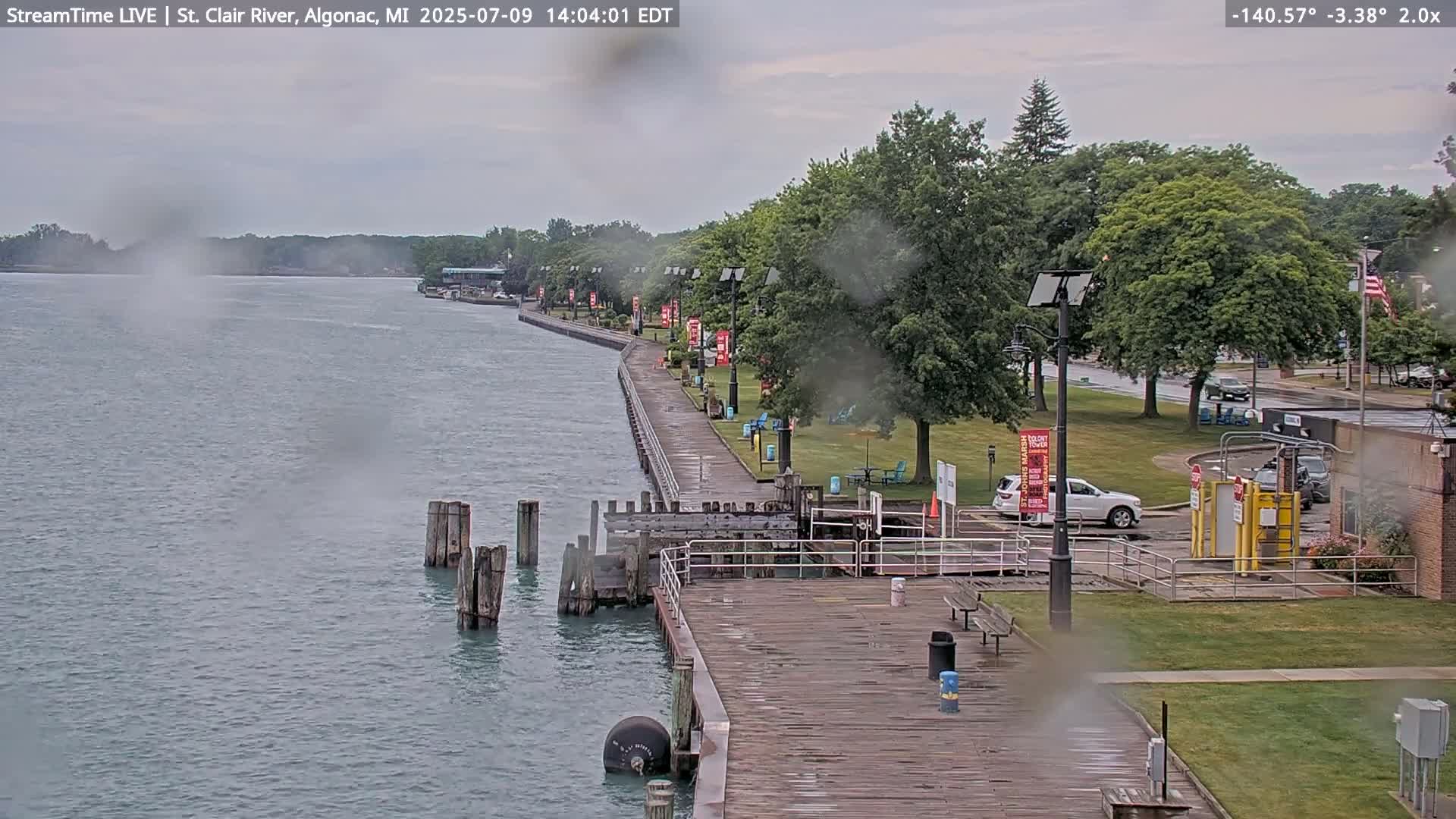 Algonac Village & St. Clair River & USA - Canada Border View Live Cam - Algonac, St. Clair, Michigan, USA