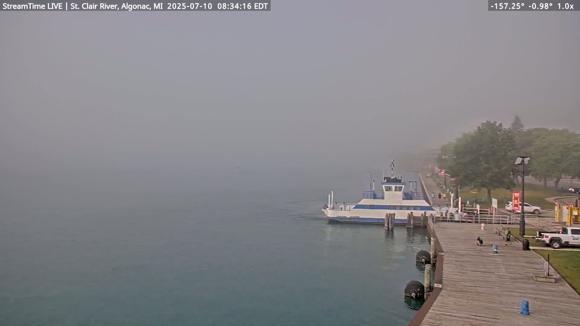 Algonac Village & St. Clair River & USA - Canada Border View Live Cam - Algonac, St. Clair, Michigan, USA