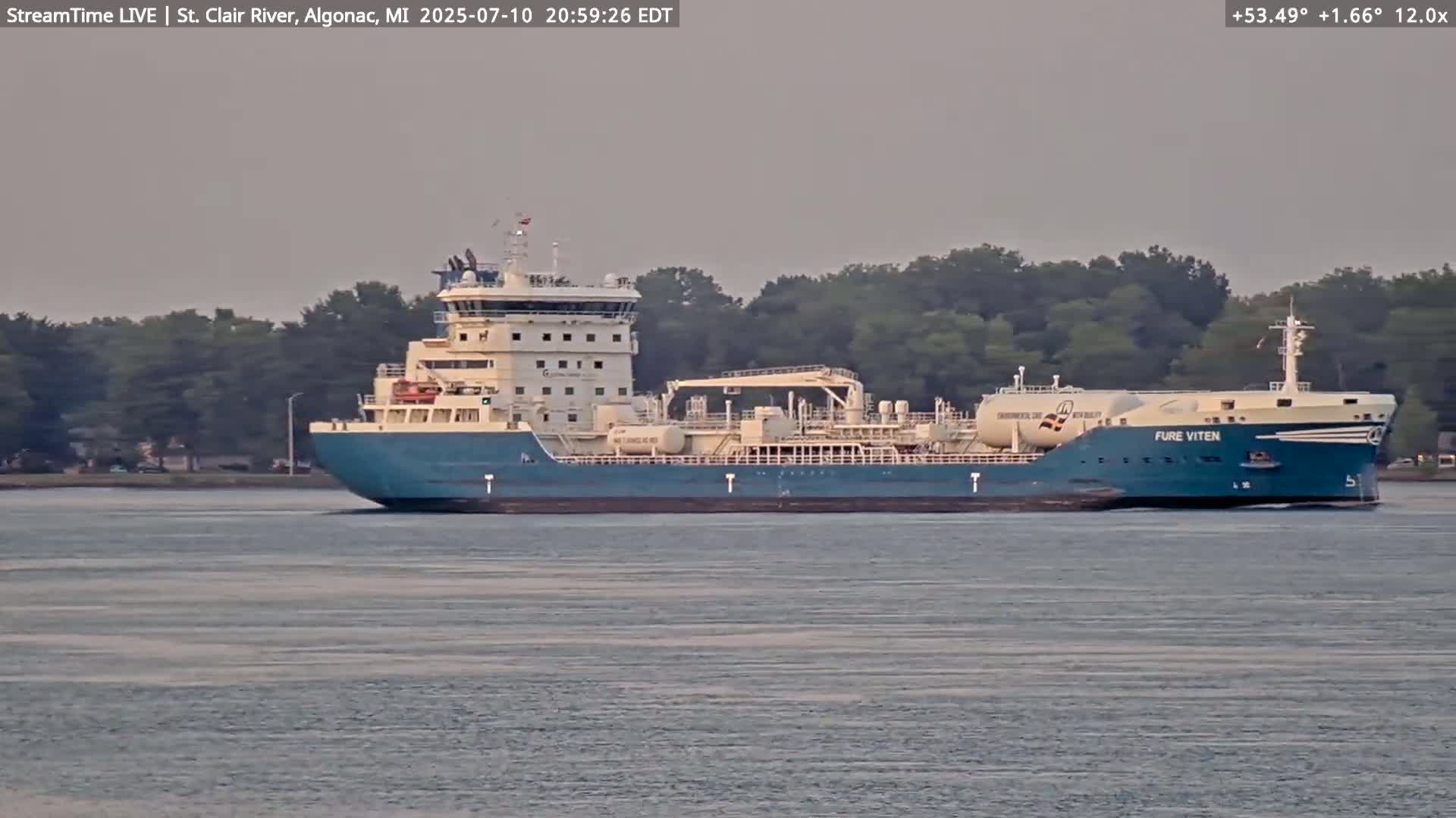Algonac Village & St. Clair River & USA - Canada Border View Live Cam - Algonac, St. Clair, Michigan, USA