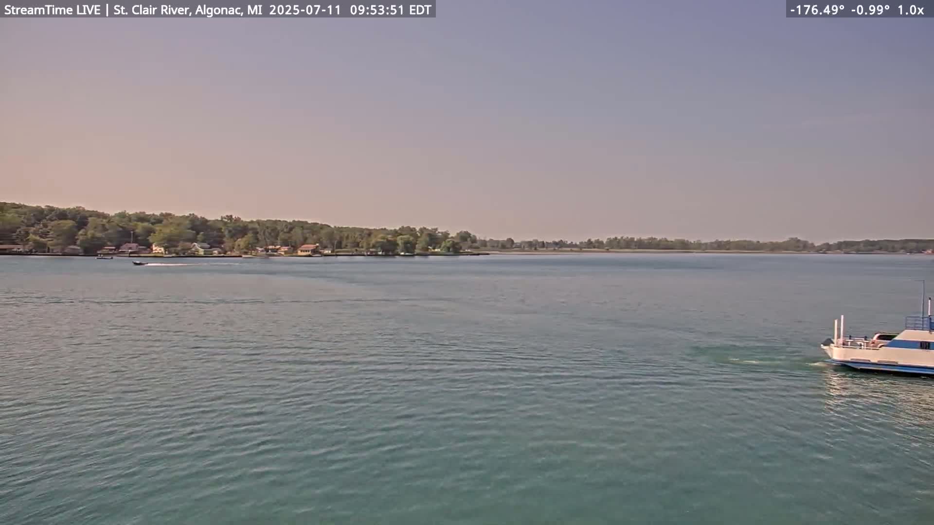 Algonac Village & St. Clair River & USA - Canada Border View Live Cam - Algonac, St. Clair, Michigan, USA